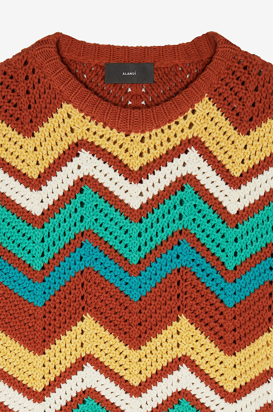 ALANUI Kaleidoscopic Chevron cropped crochet jumper Women MULTI COLOURED 3
