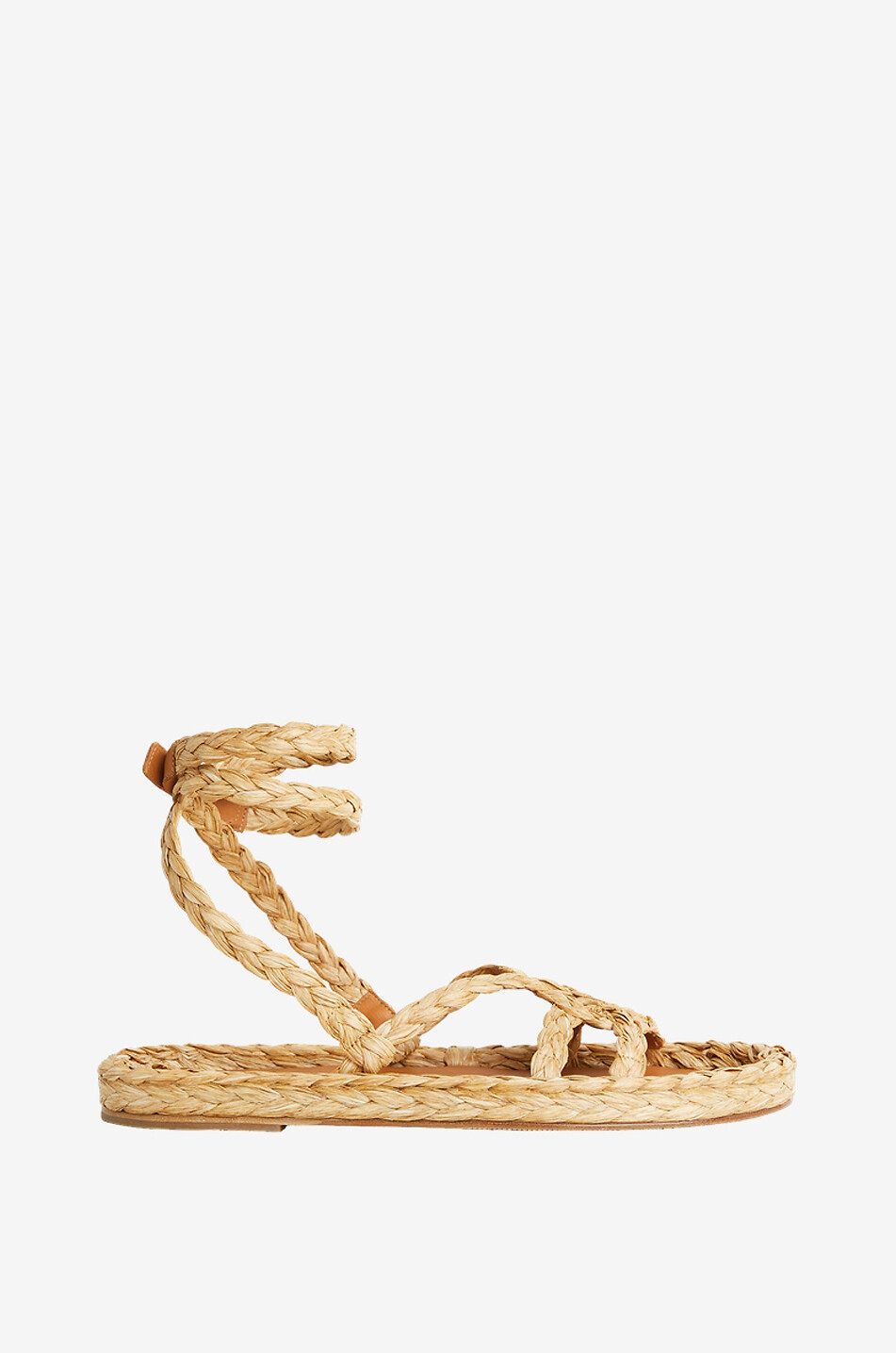 ALANUI Sandales plates en raphia A Love Letter to India Femme Beige clair 1