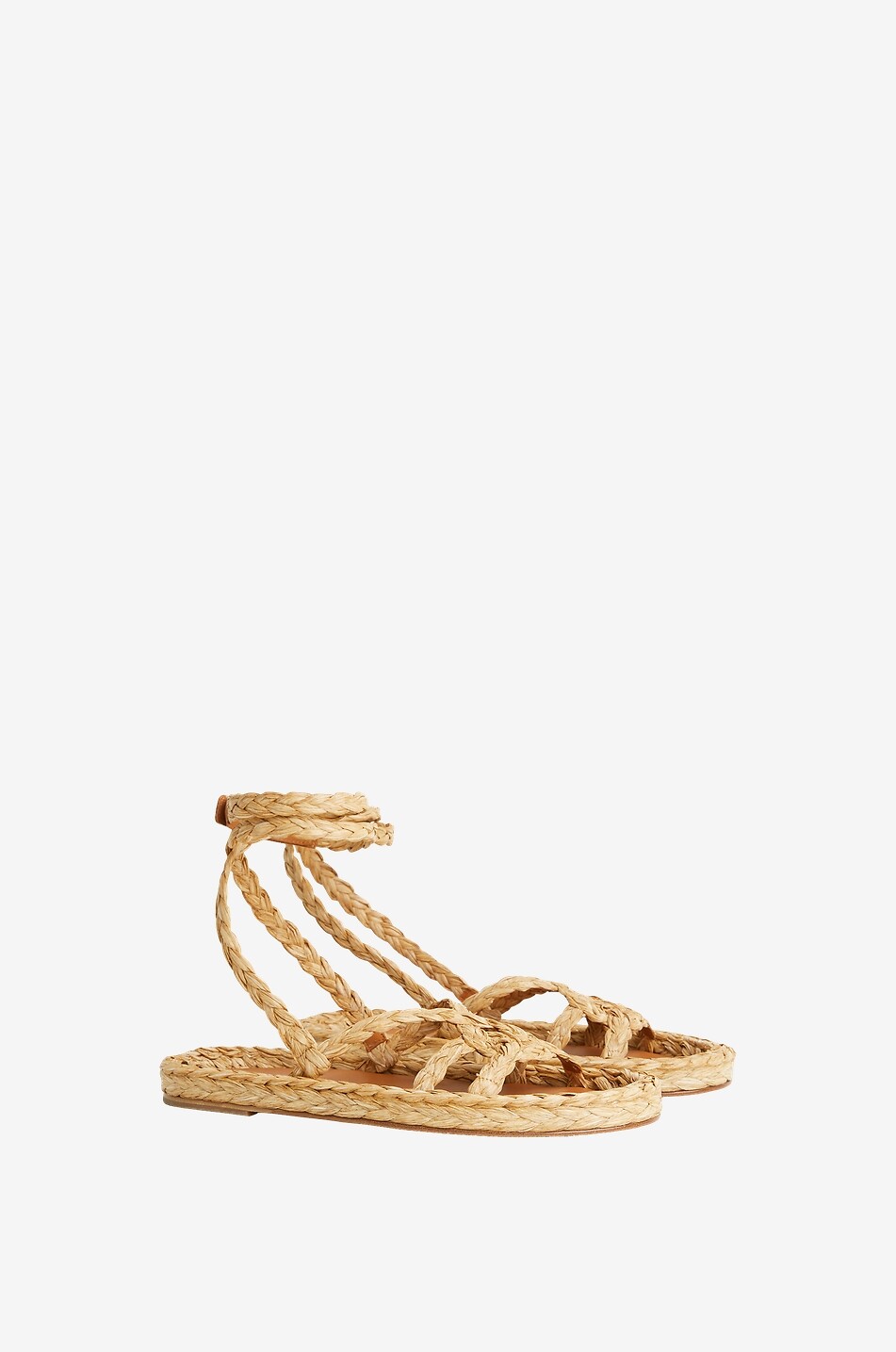 ALANUI Sandales plates en raphia A Love Letter to India Femme Beige clair 2