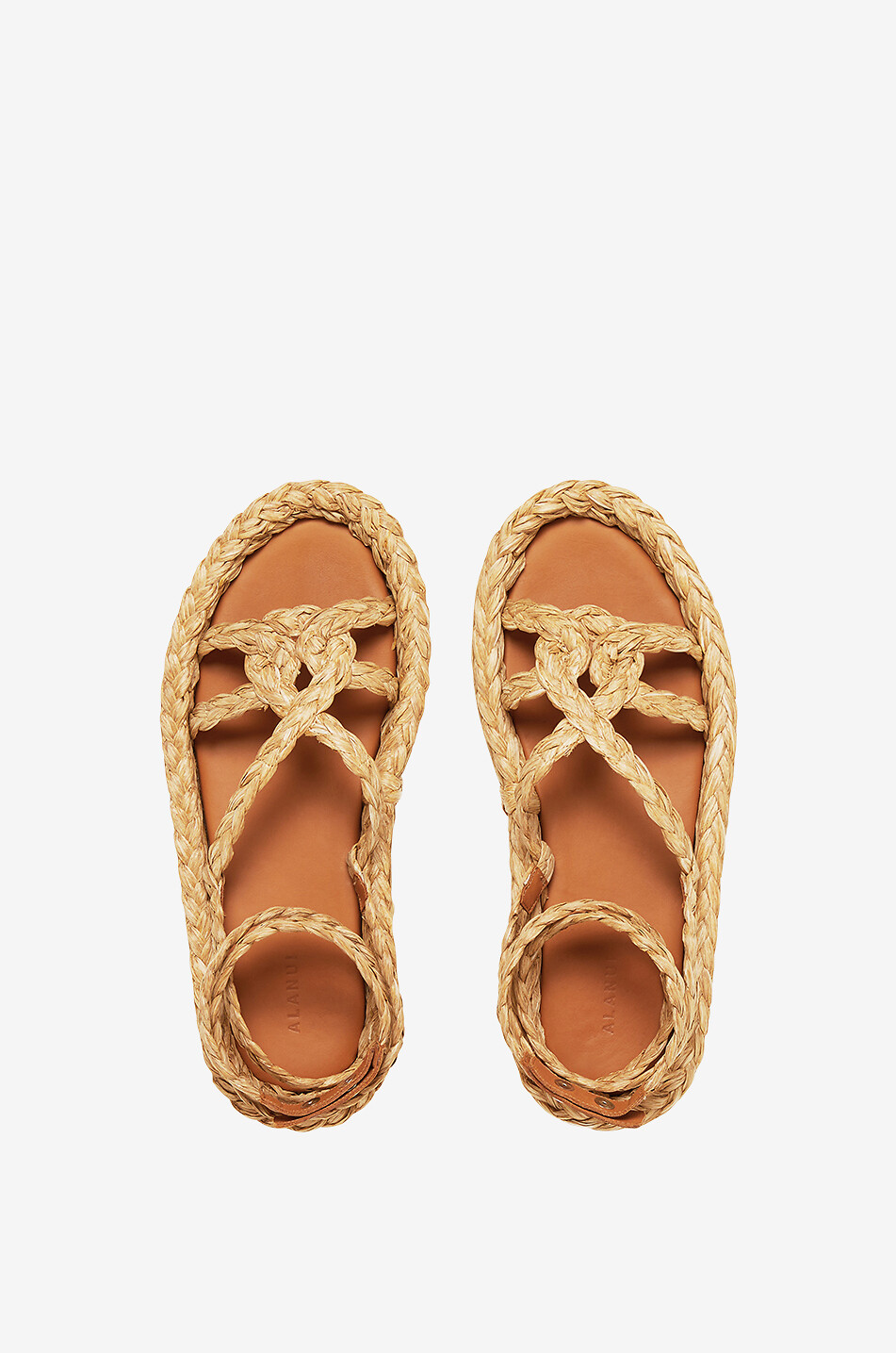ALANUI Sandales plates en raphia A Love Letter to India Femme Beige clair 5