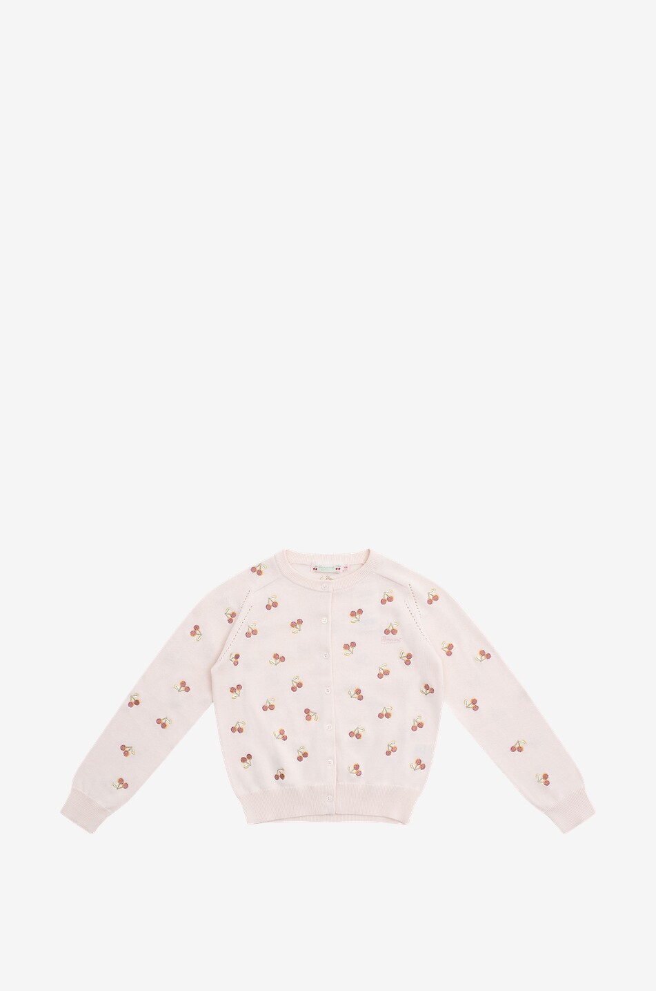 Aizoon girl's cherry embroidered cotton cardigan