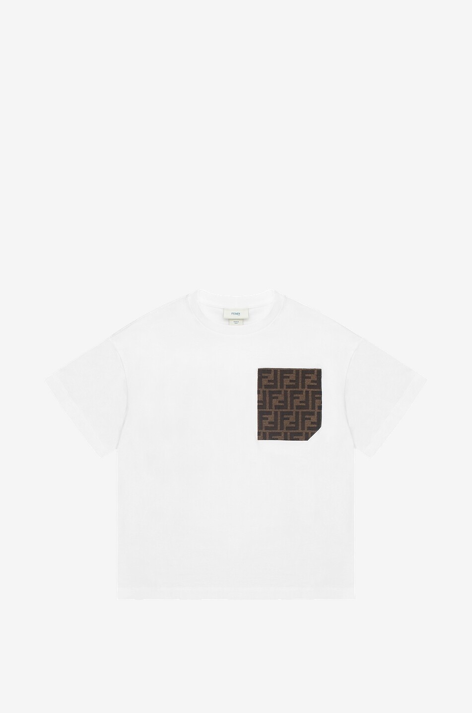 FENDI Jungen-T-Shirt mit Brusttasche FF Junge WEISS 1