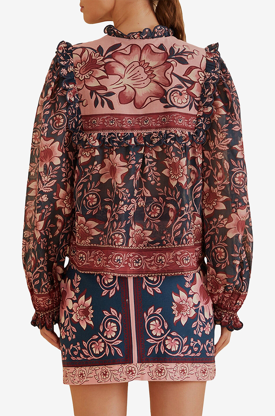 FARM RIO Ainika Charm printed voile blouse Women PURPLE 4