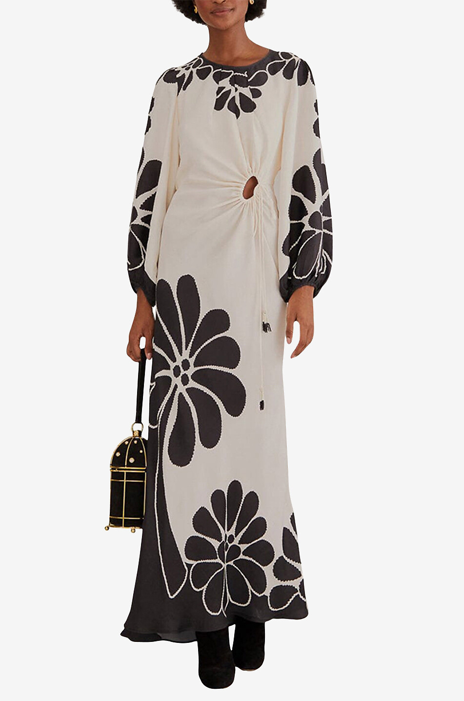 FARM RIO Robe maxi fleurie à découpe Palermo Femme NOIR 3
