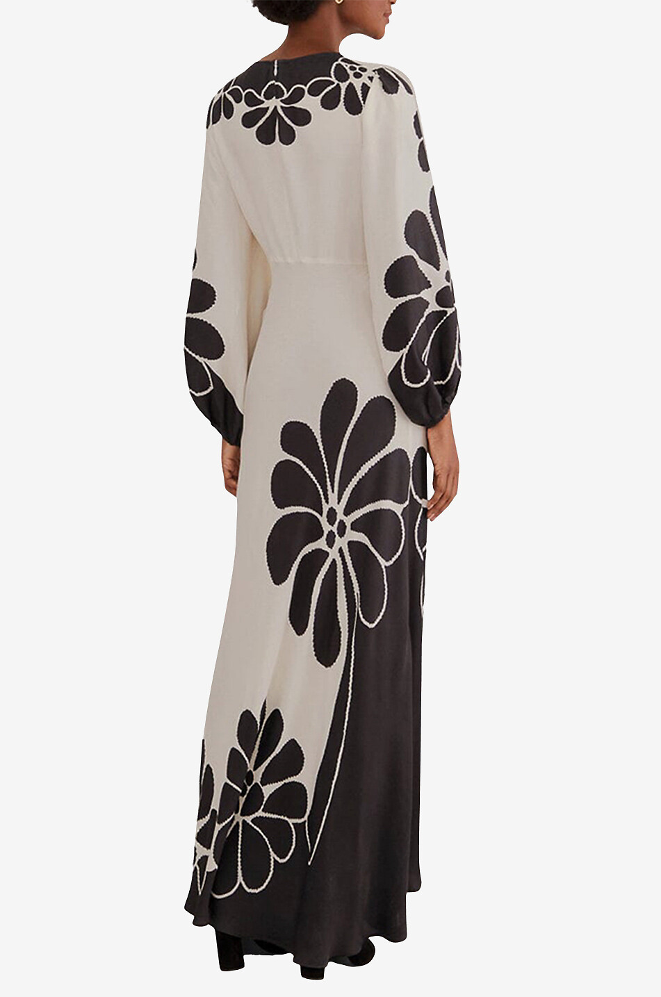 FARM RIO Robe maxi fleurie à découpe Palermo Femme NOIR 4