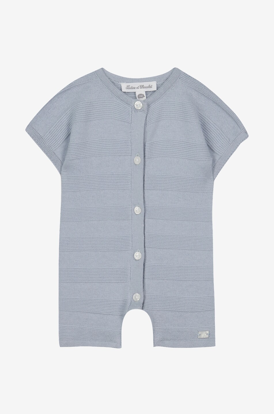 Baby-Strick-Kurzstrampler aus Baumwolle mit Streifen