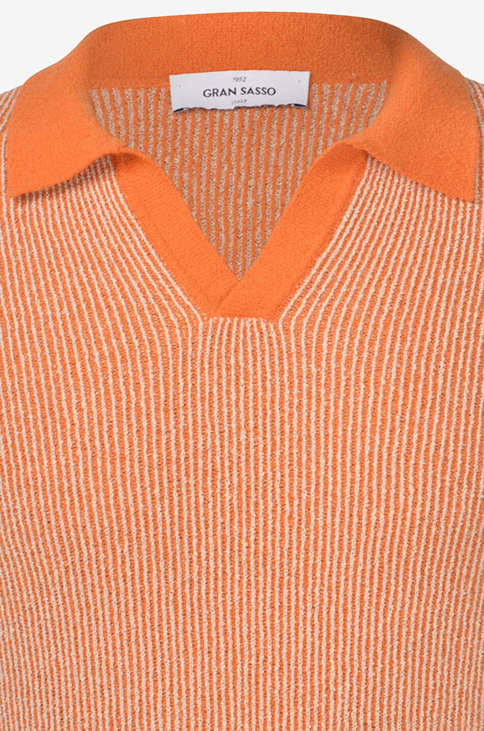 GRAN SASSO Kurzärmeliges Rippstrick-Polohemd aus Baumwolle Herren ORANGE 4