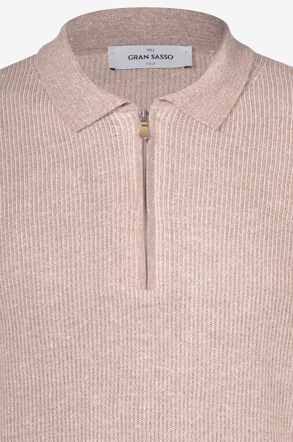 GRAN SASSO Kurzärmeliges Polohemd aus Leinen und Baumwolle Herren BRAUN 4