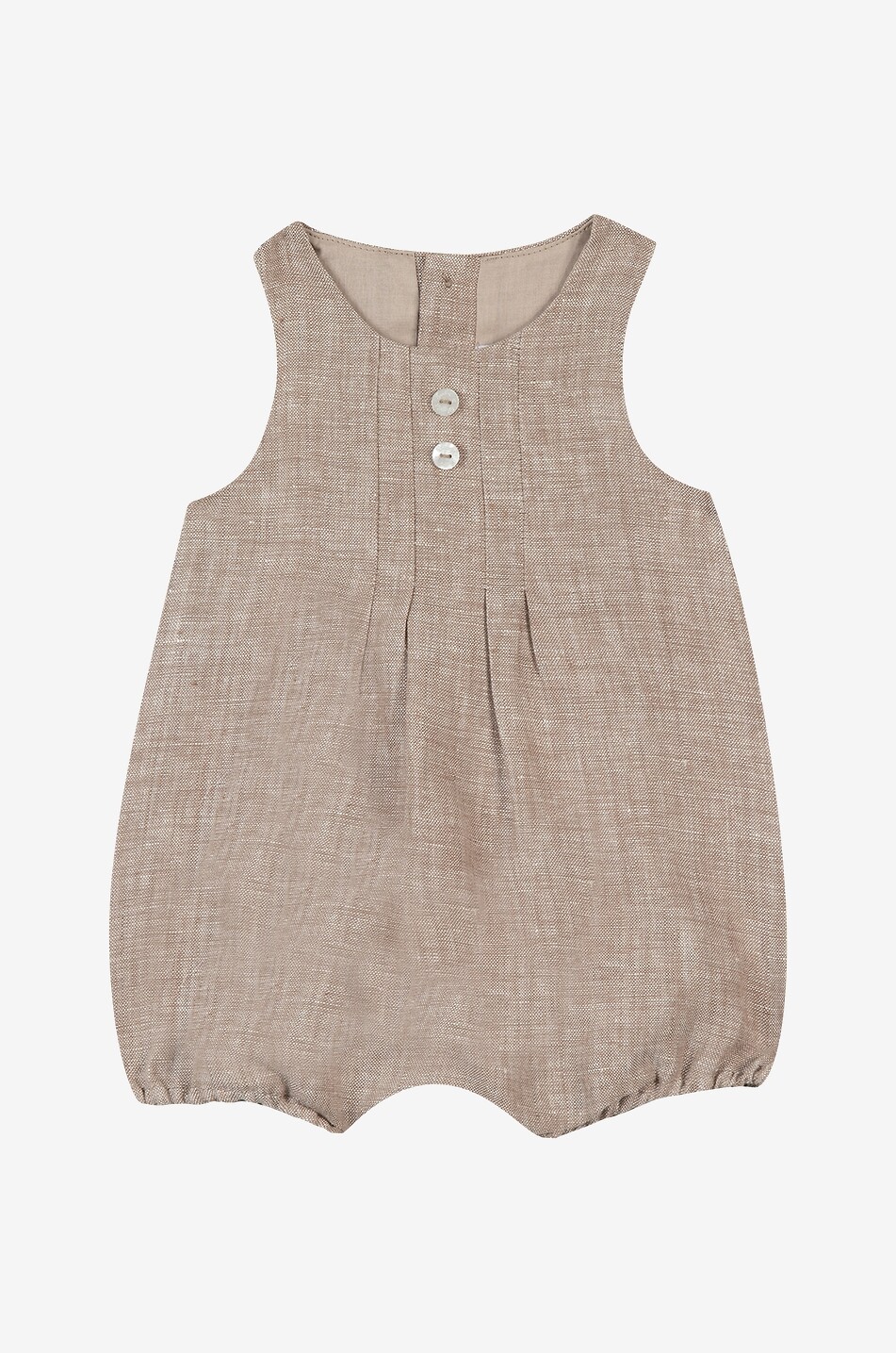 Sleeveless baby linen playsuit