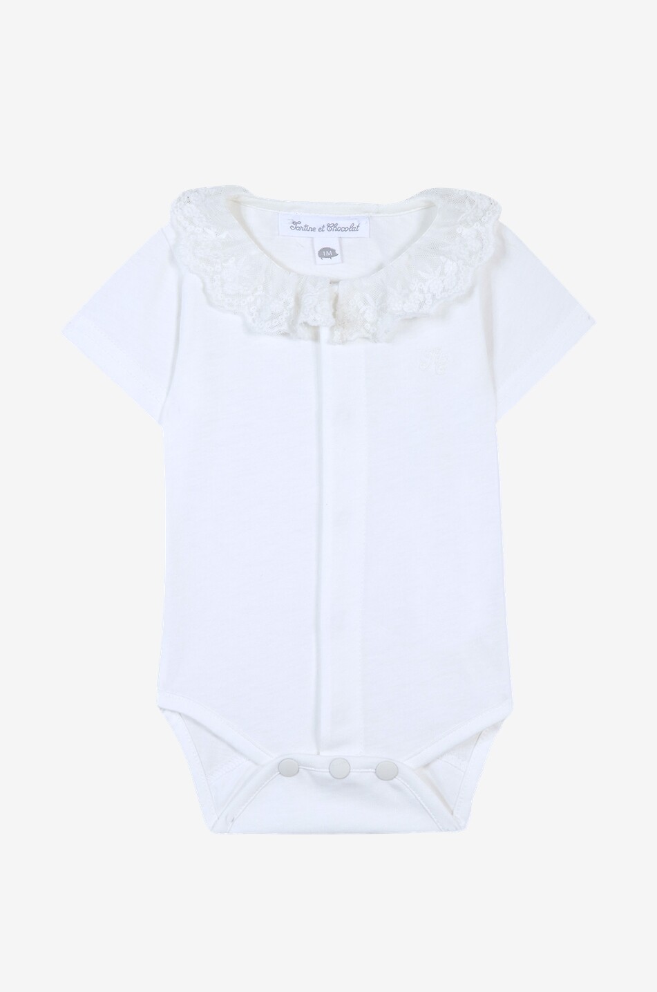 Lace collar baby jersey bodysuit