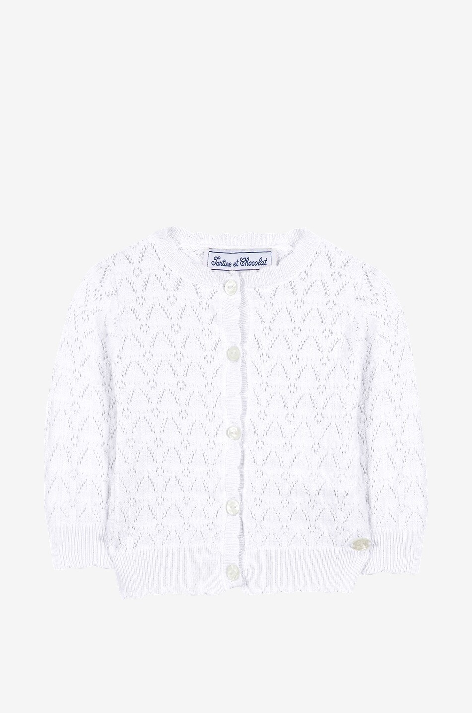 Geknöpfter Baby-Lochstrickcardigan