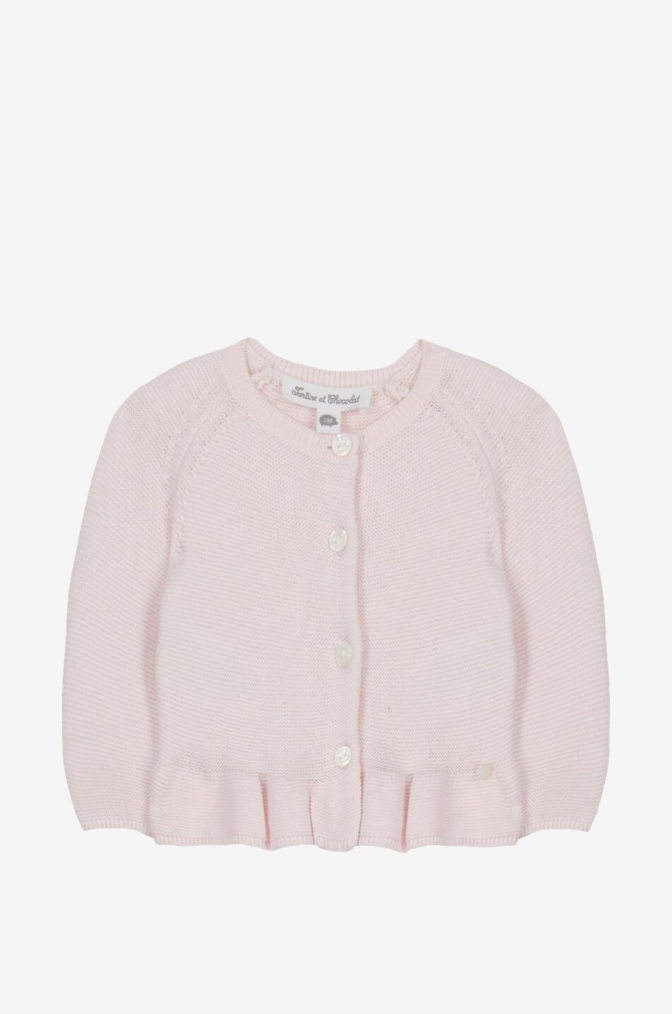 Cotton baby cardigan with peplum