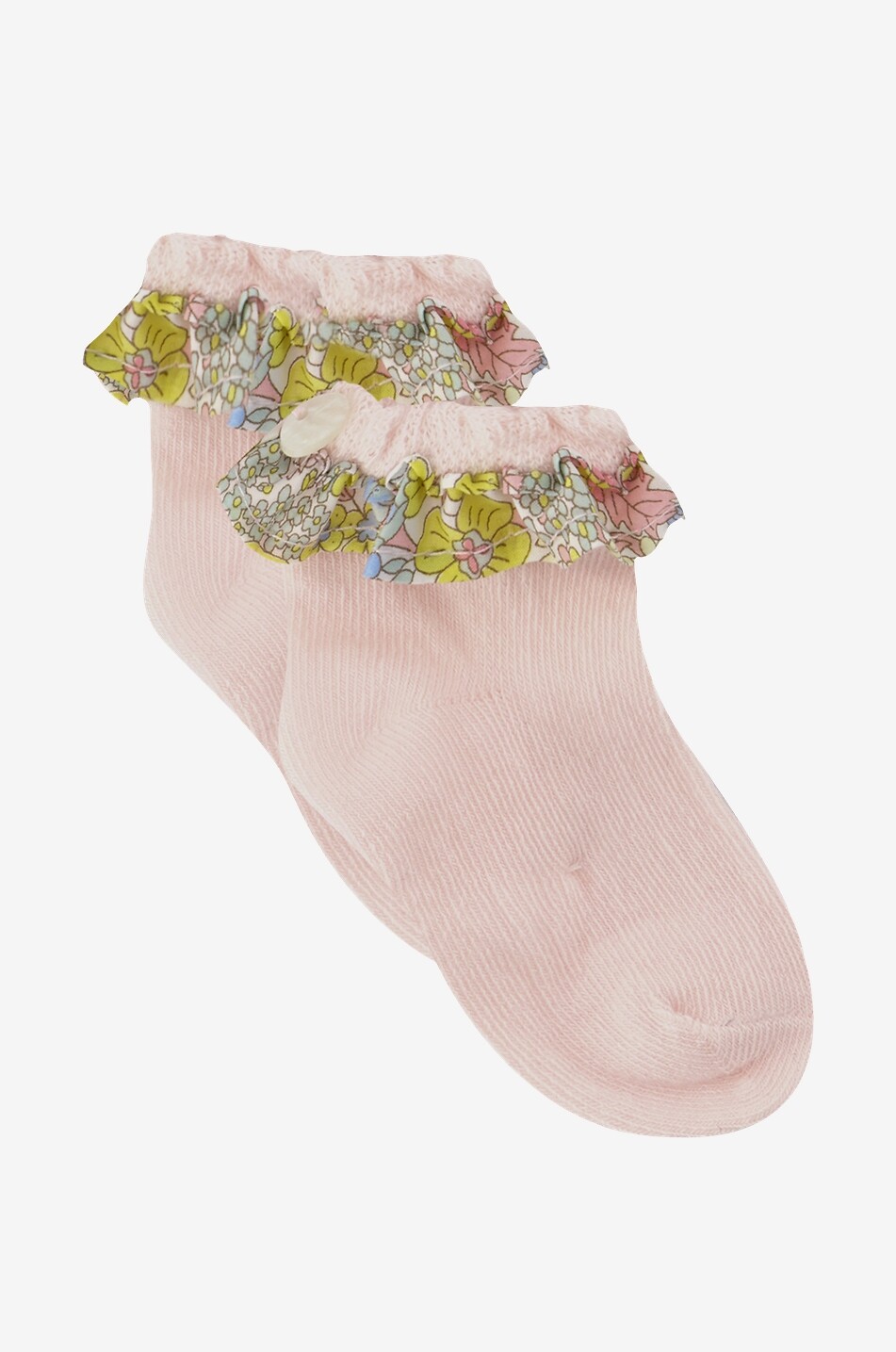 Cotton baby socks with Liberty ruffle