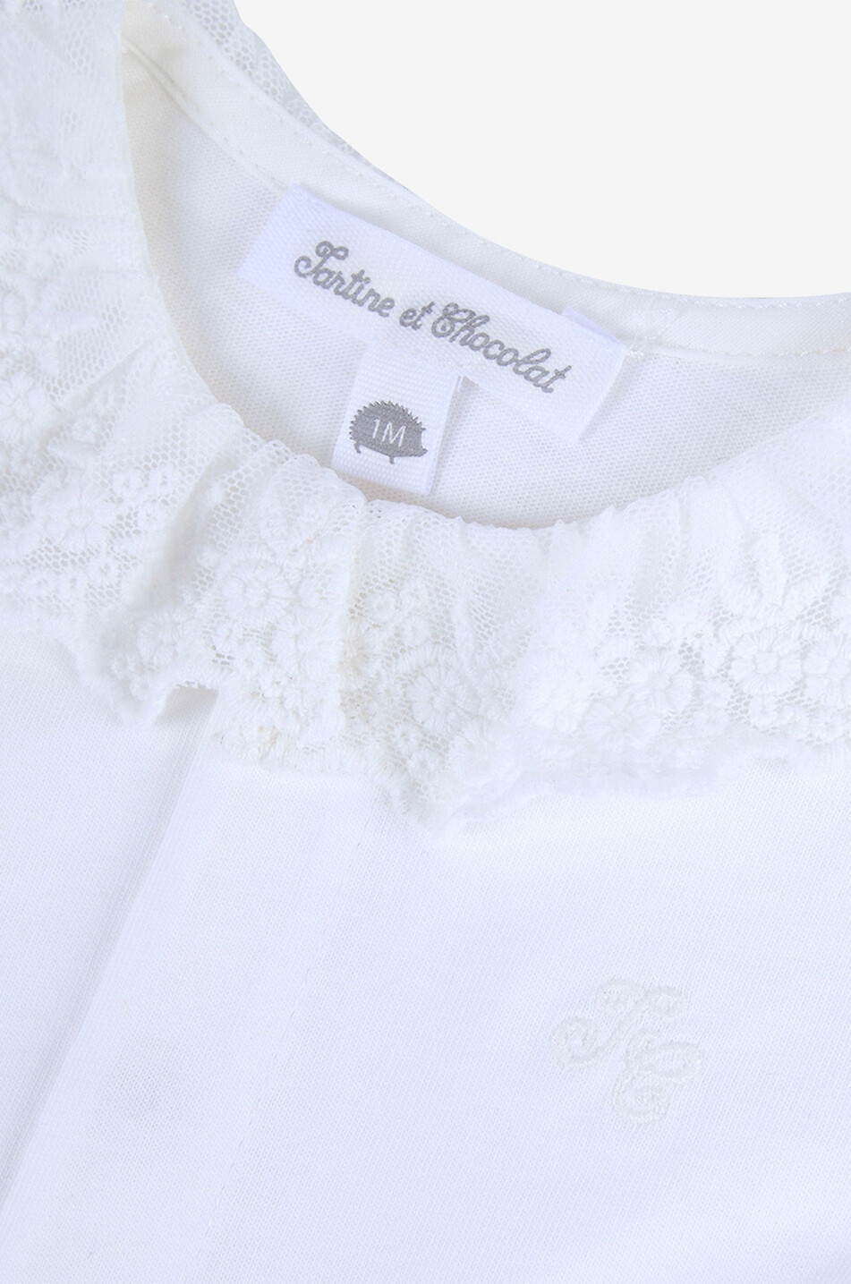 Baby-Jerseybody mit Spitzenkragen