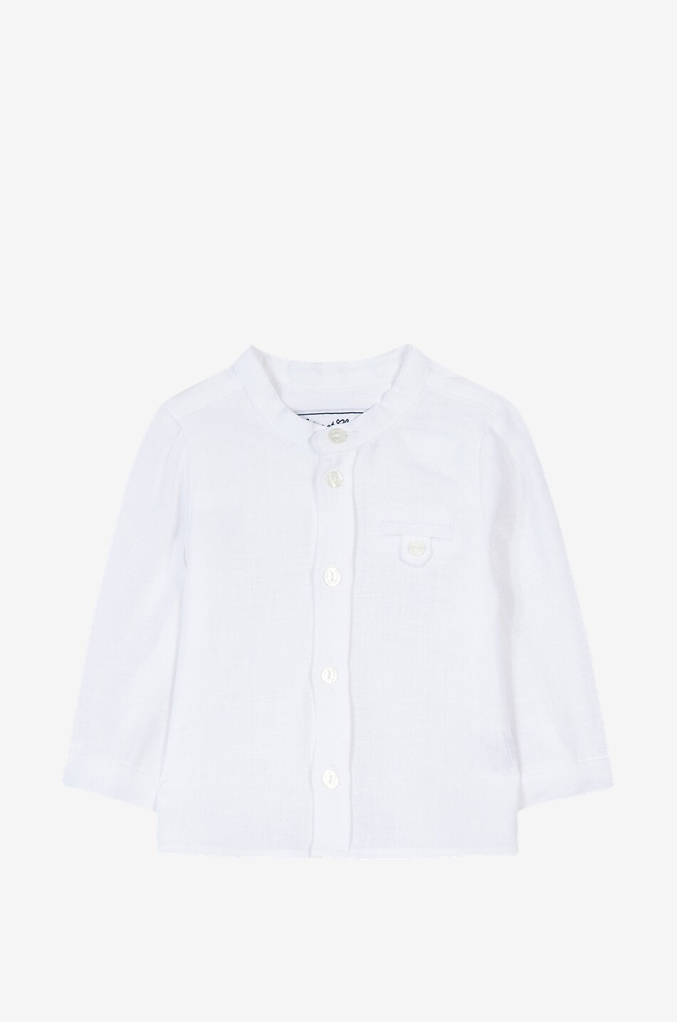 Langarm-Hemd mit Mandarinkragen für Babys aus Leinen