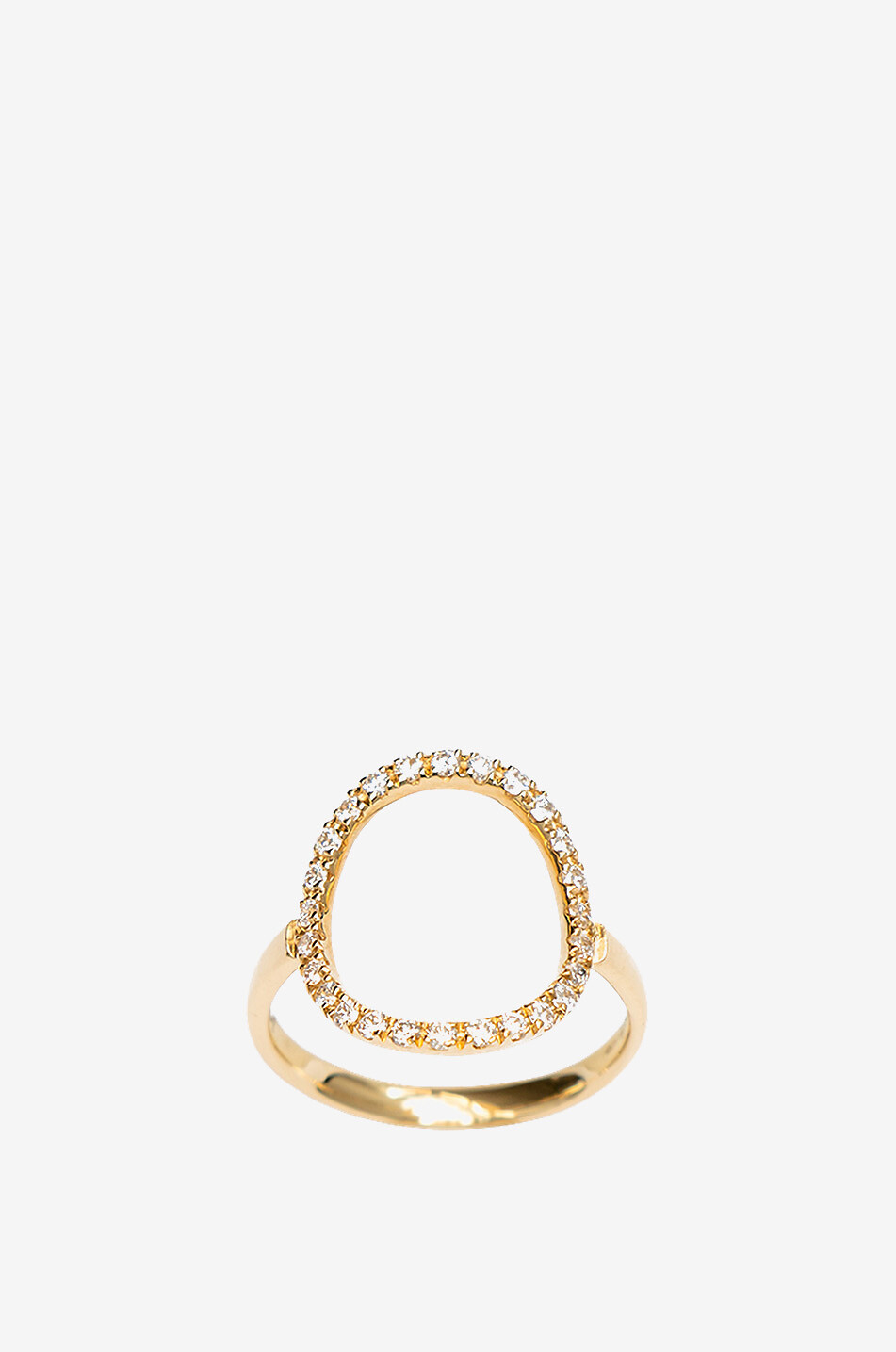 Gelbgold- und Diamantring Ovale
