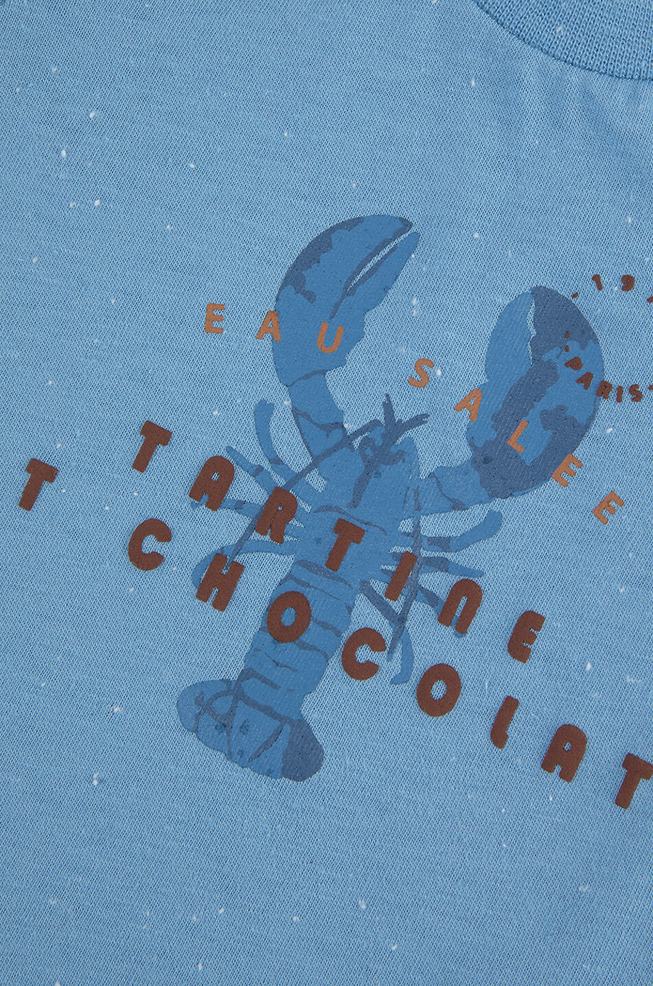 TARTINE ET CHOCOLAT Lobster printed cotton and viscose baby T-shirt Baby BLUE 3