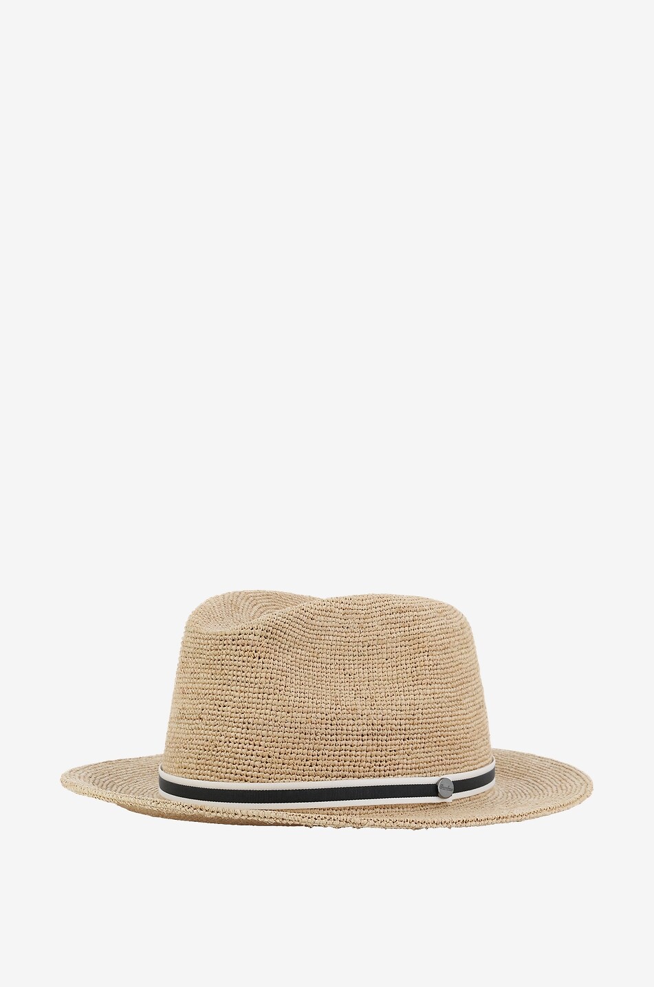 BORSALINO Chapeau en fibres de paille à ruban fin Raffia Homme Beige moyen 2
