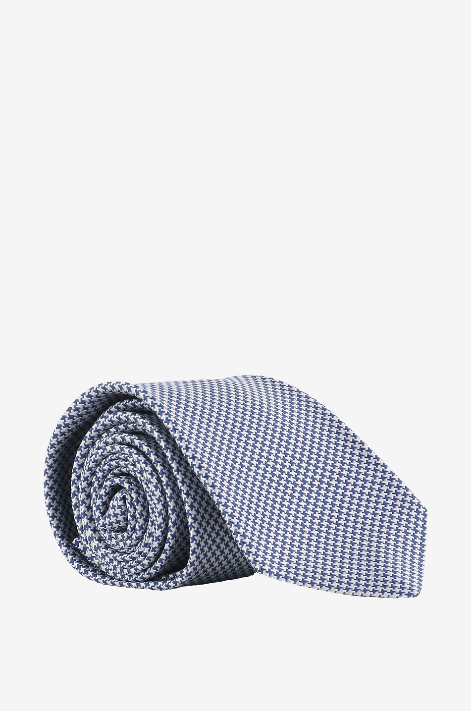 KITON Hahnentritt-Krawatte aus Seide Herren MITTELBLAU 1