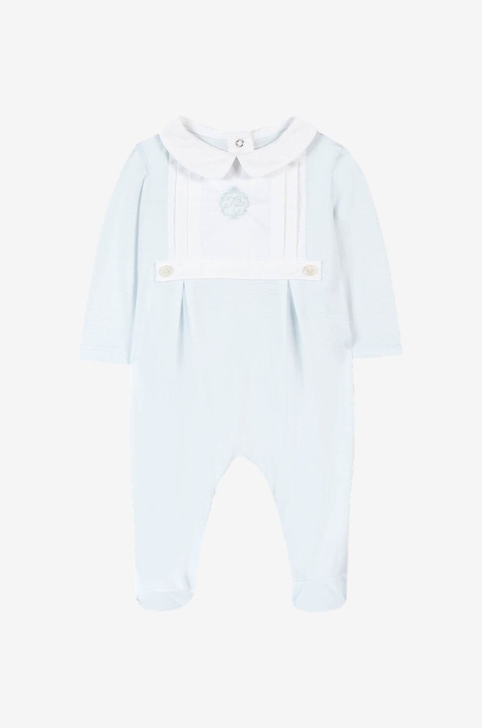 Cotton baby sleepsuit with bib