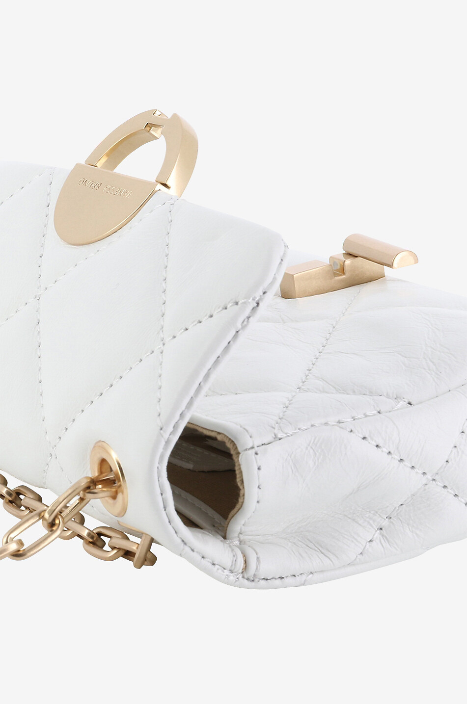 VANESSA BRUNO Sac porté épaule en cuir matelassé Nano Moon Femme BLANC 6