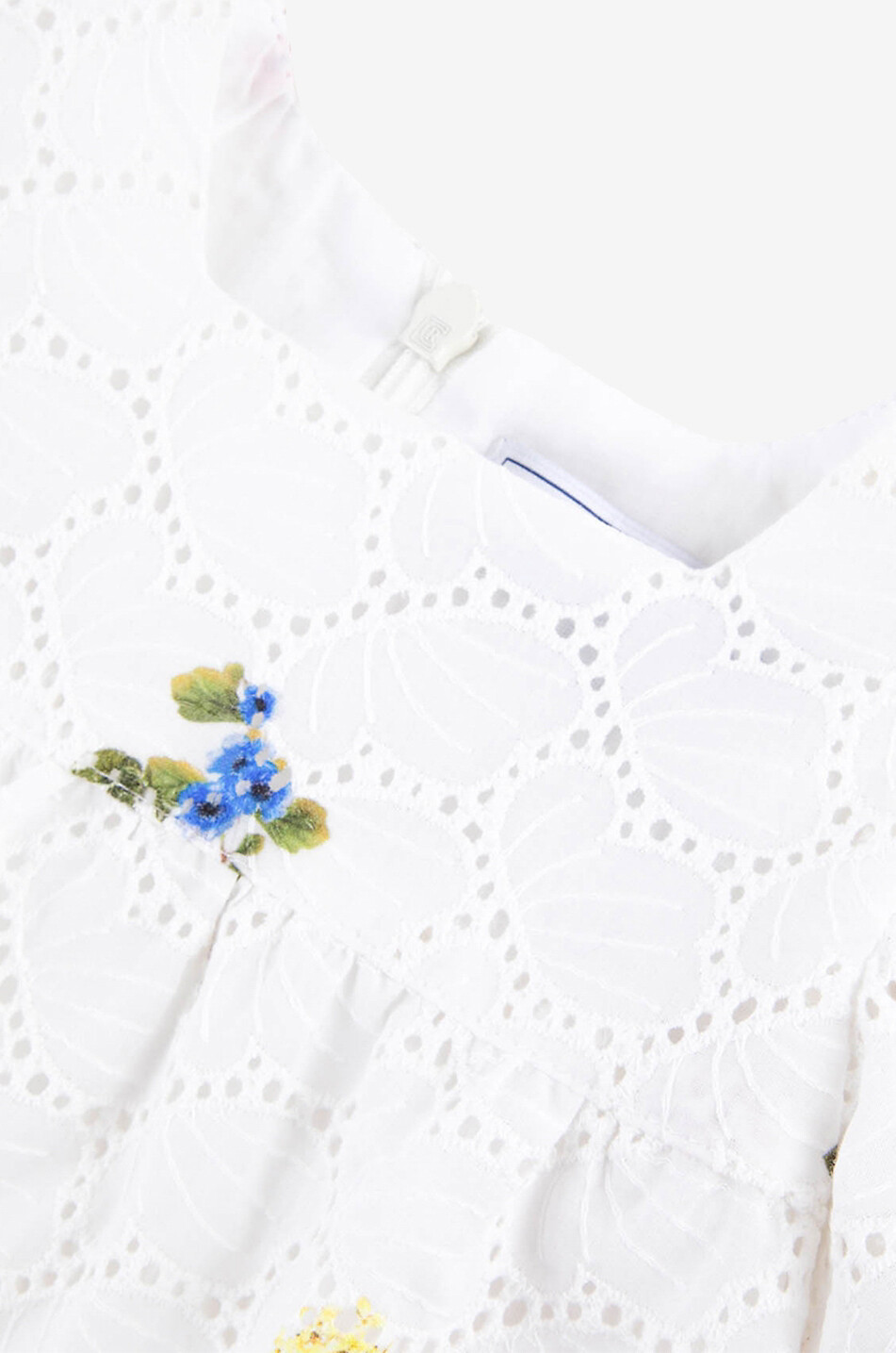 TARTINE ET CHOCOLAT Openwork and floral embroidery adorned cotton baby blouse Baby WHITE 3