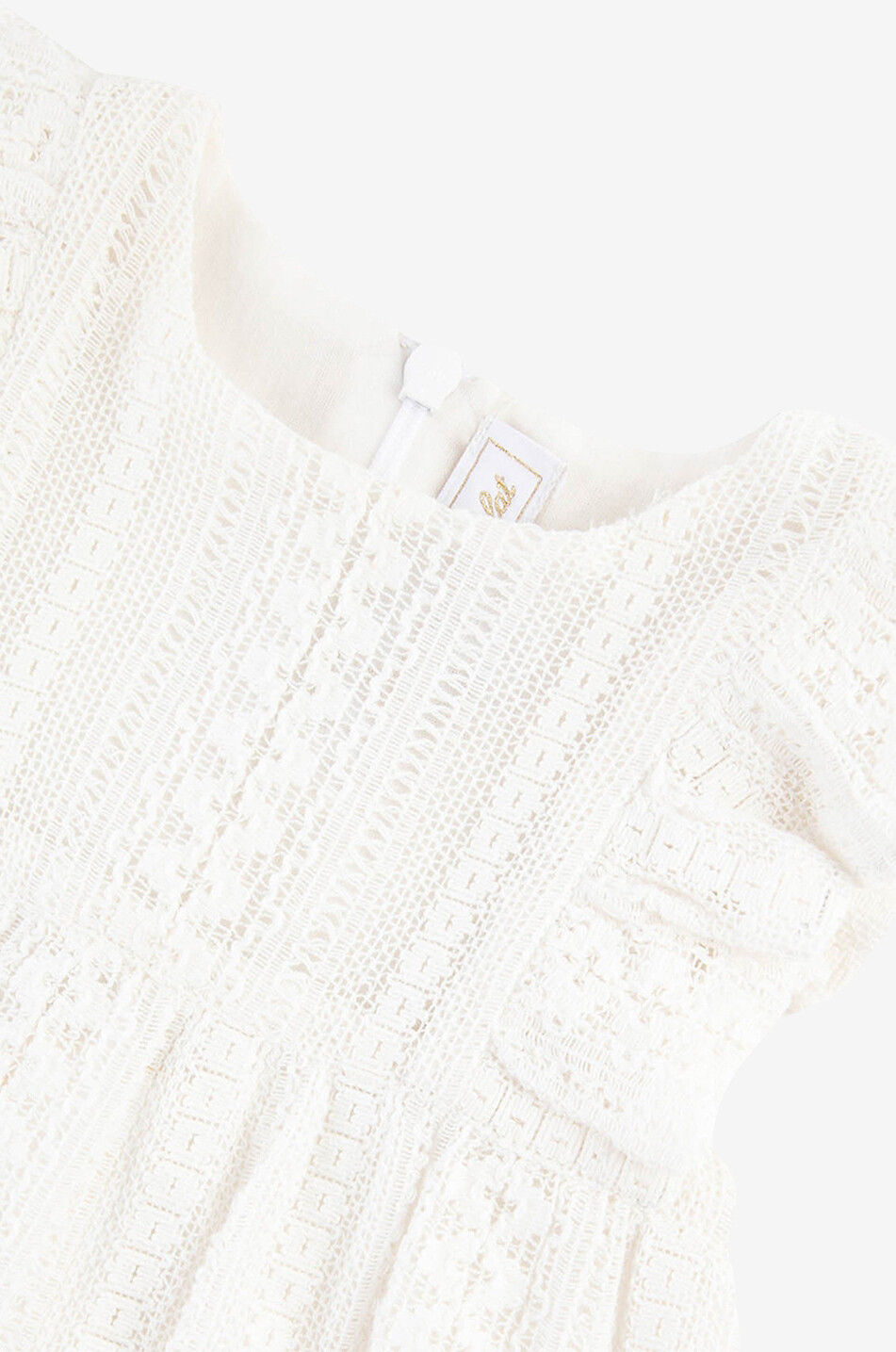 TARTINE ET CHOCOLAT Robe en dentelle crochet bébé Bébé BLANC CASSE 3