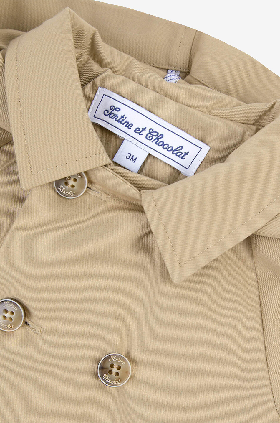 TARTINE ET CHOCOLAT Cotton baby hooded trench coat Baby BEIGE 3