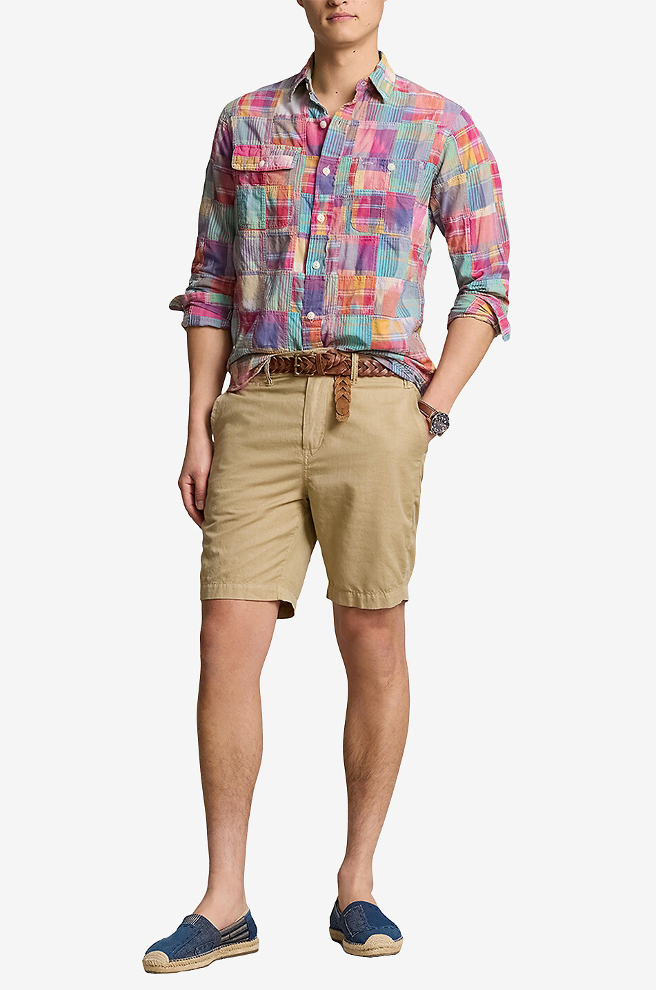 POLO RALPH LAUREN Classic Fit Maritime cotton and linen shorts - 21.5 cm Men Medium beige 4