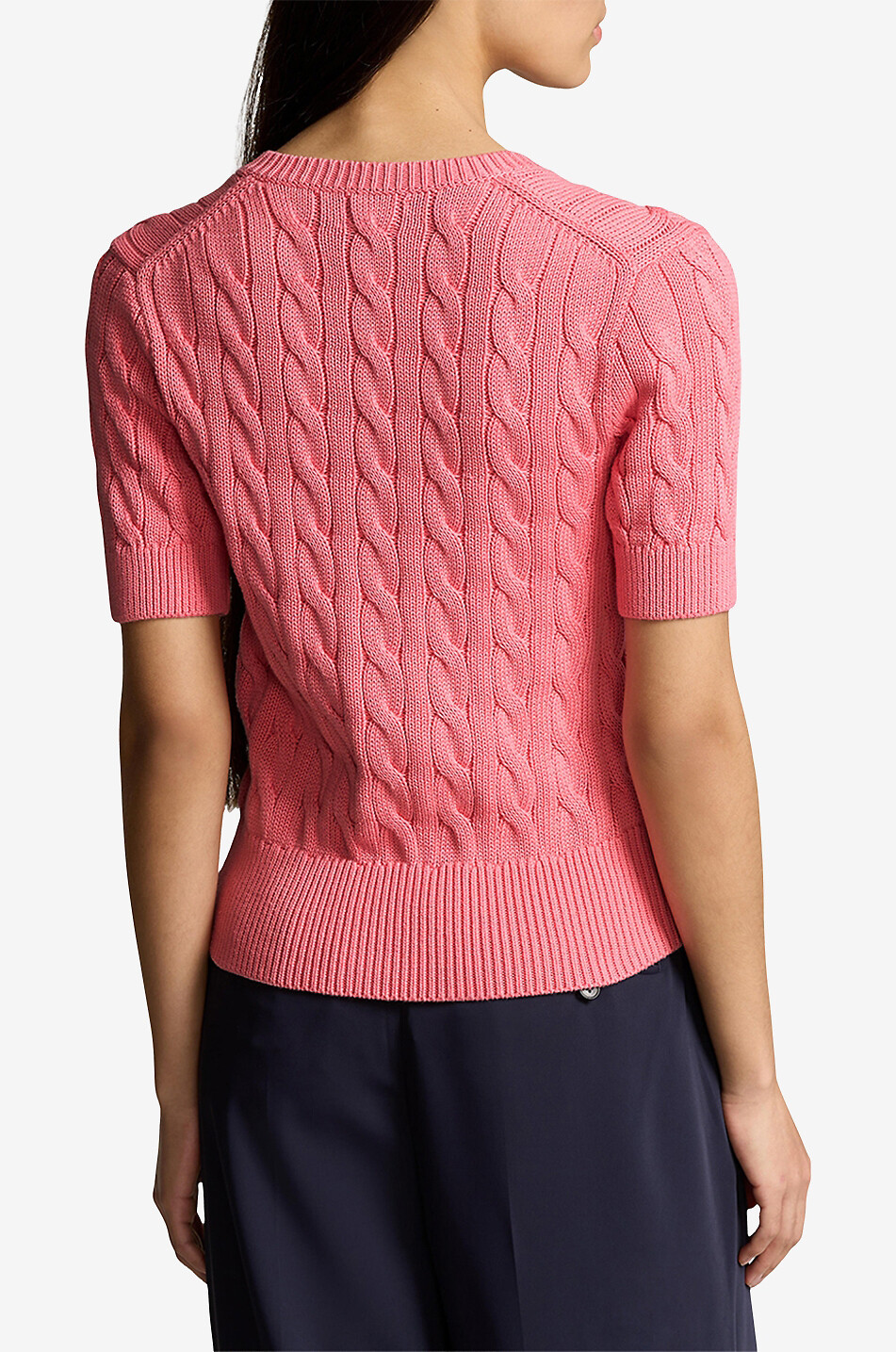 Cable Knit Polo Pull Femme Cable-Knit Polo Shirt