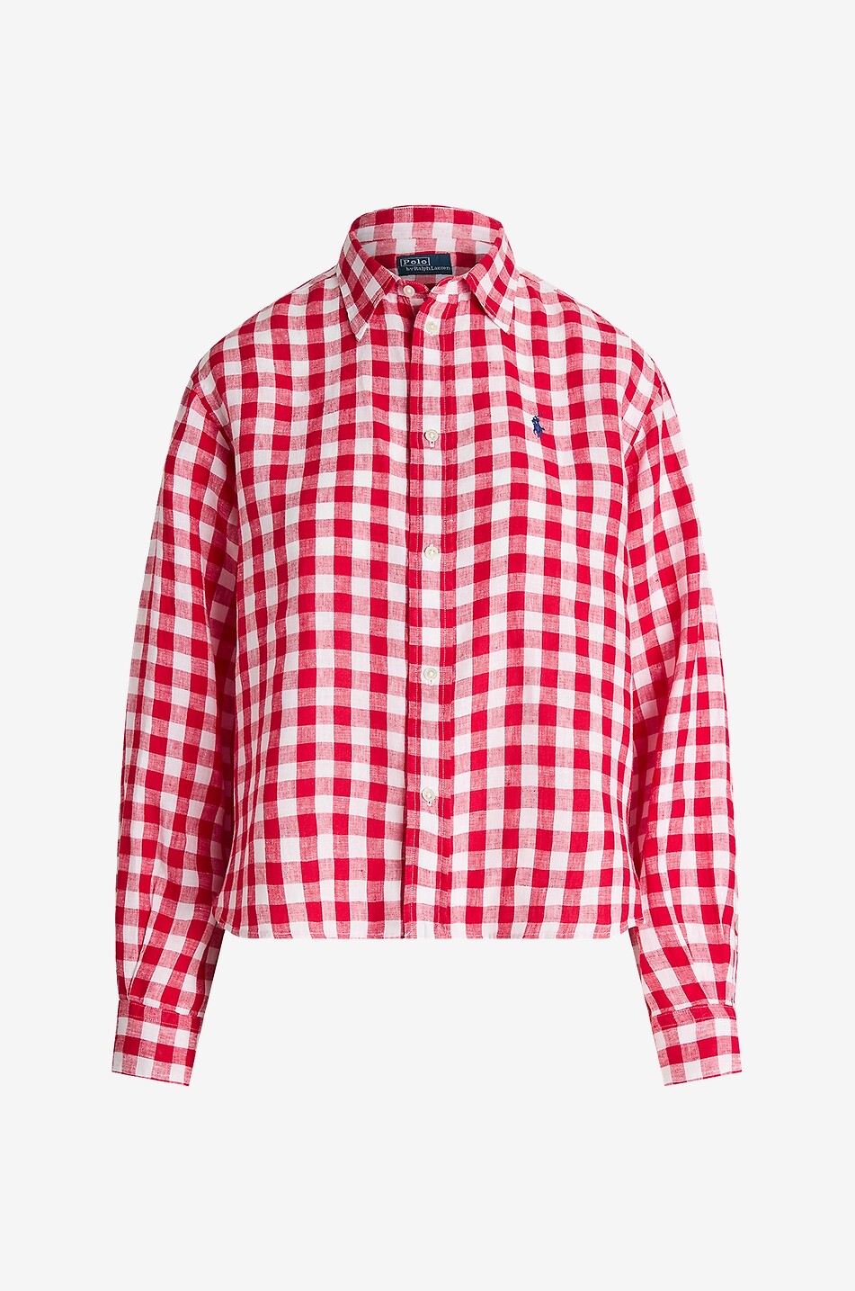 Pony relaxed linen gingham check shirt
