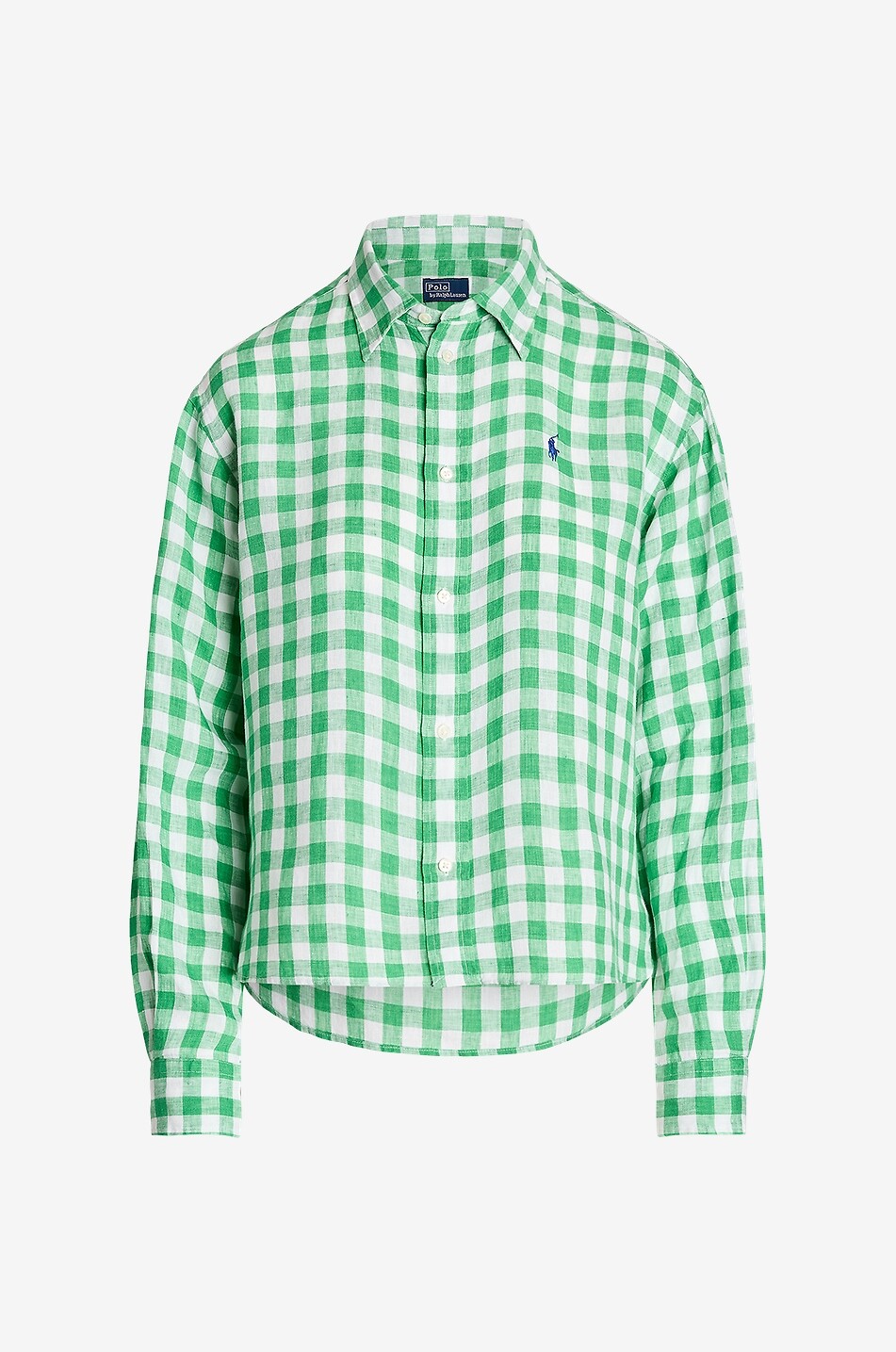 Pony relaxed linen gingham check shirt