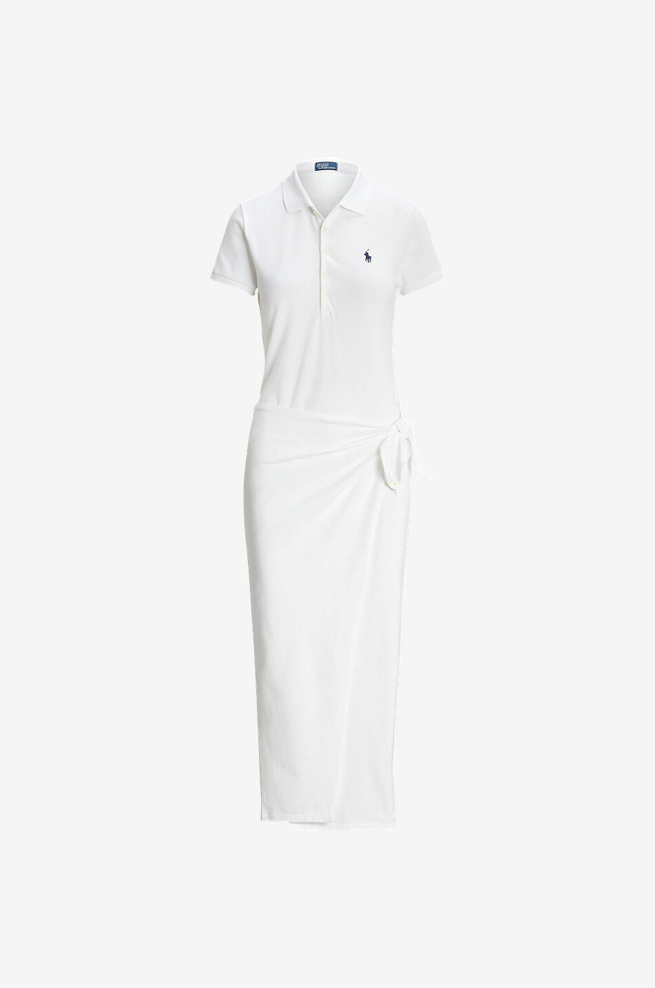 POLO RALPH LAUREN Wickel-Polokleid aus Baumwollpiqué Pony Damen WEISS 1