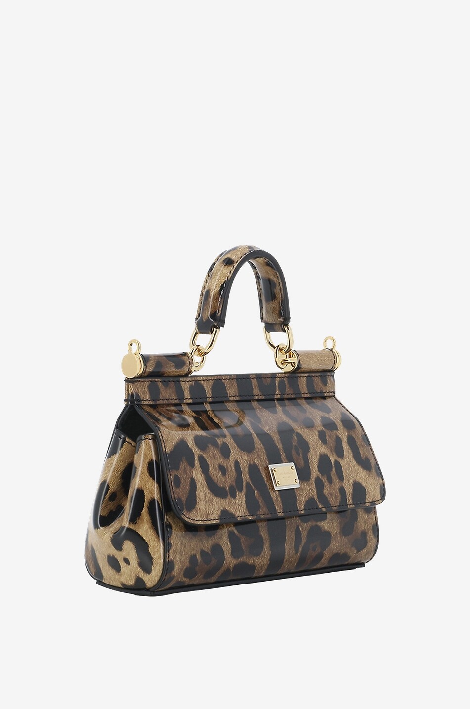 DOLCE & GABBANA Handtasche aus Lackleder mit Leopardenprint Sicily Small Damen BUNT 2