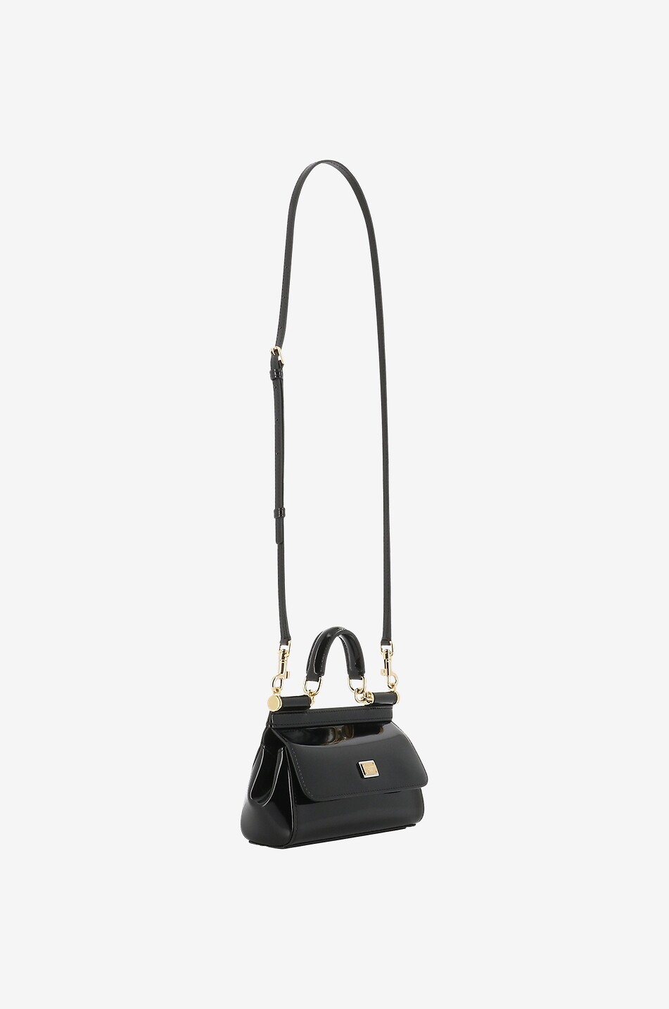 DOLCE & GABBANA Handtasche aus Lackleder Sicily Small Damen SCHWARZ 5
