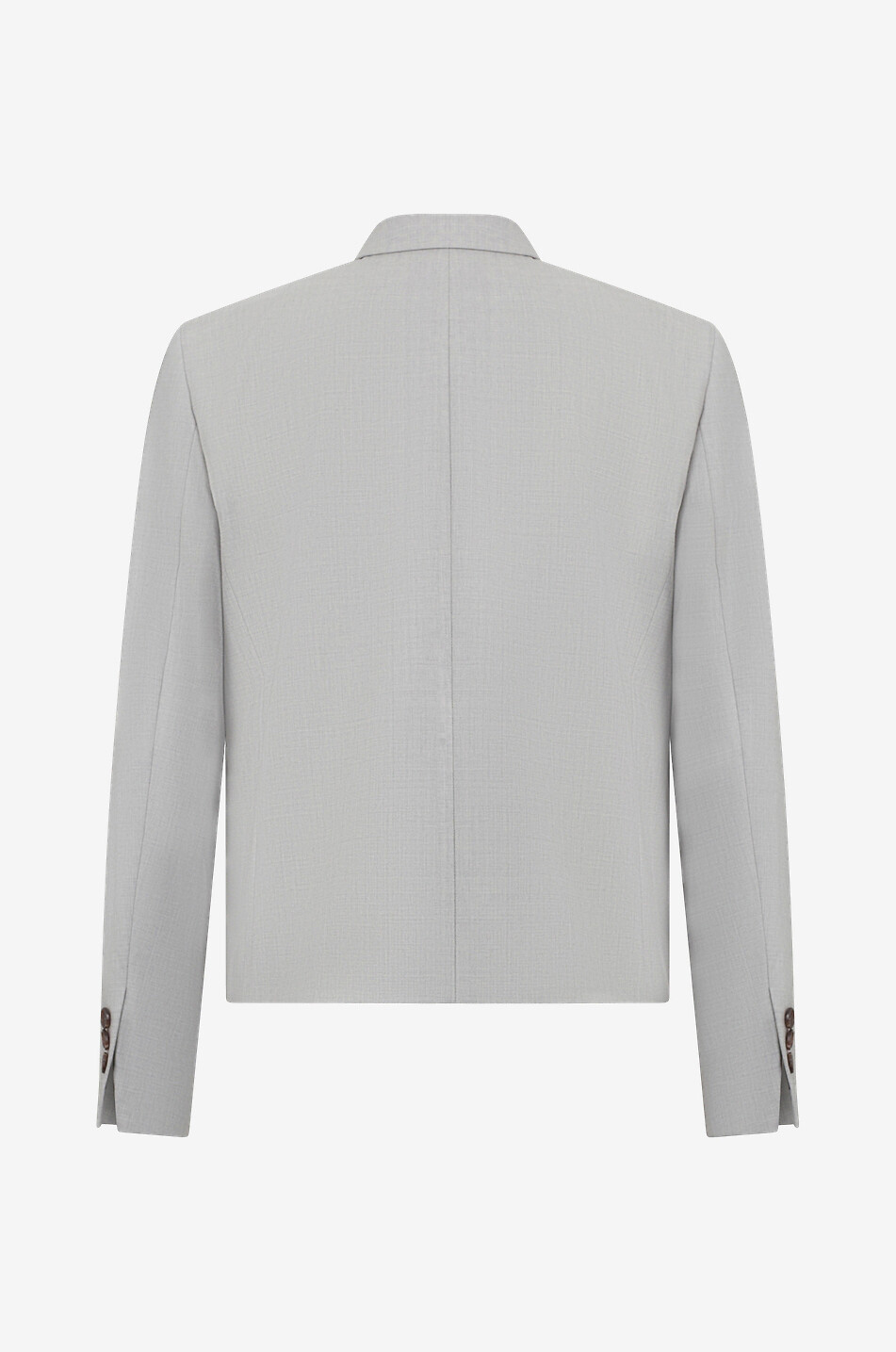Double-breasted short wool blazer