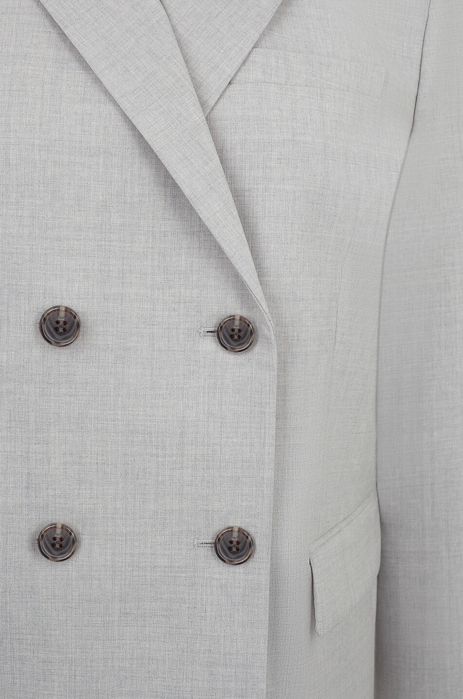 Double-breasted short wool blazer