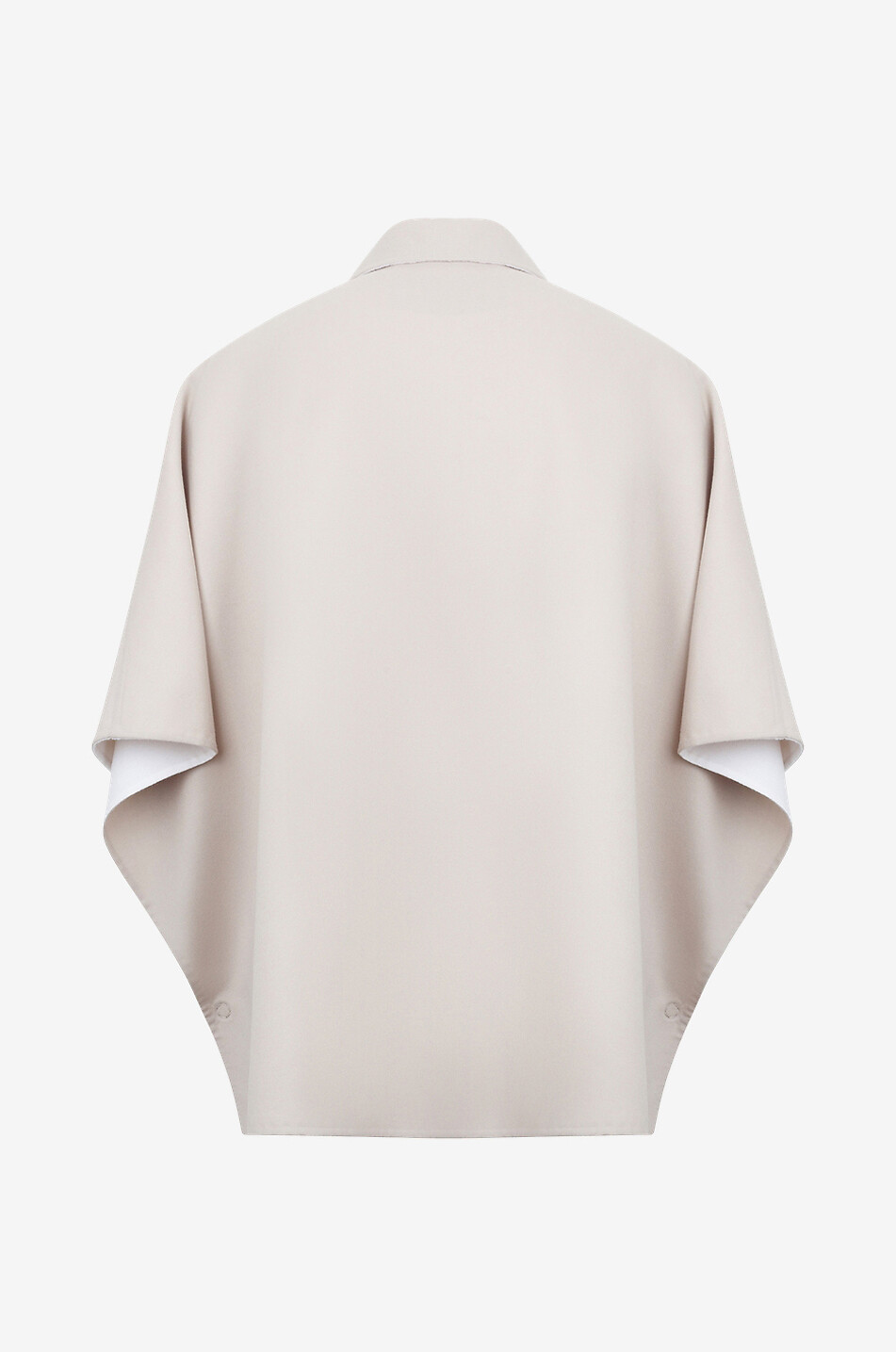 MANZONI 24 Cape aus Wolle mit Hemdkragen Damen BEIGE 2