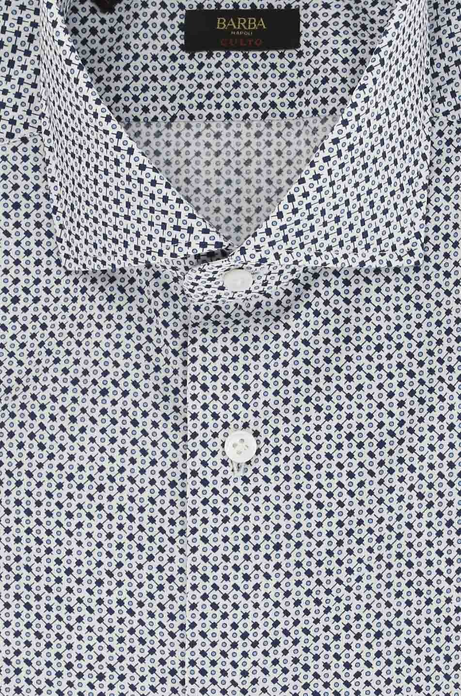 Langärmeliges Hemd aus Baumwolle mit geometrischen Motiven