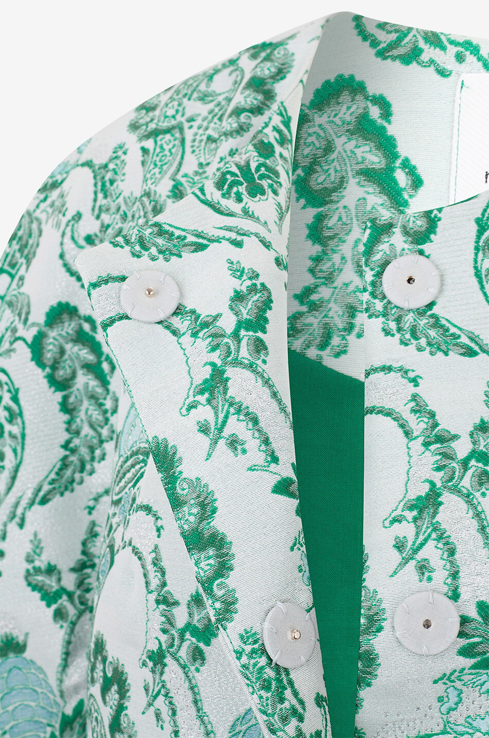 MANZONI 24 Dreiviertelmantel aus Brokat mit gebogenen Ärmeln Damen GRÜN 3