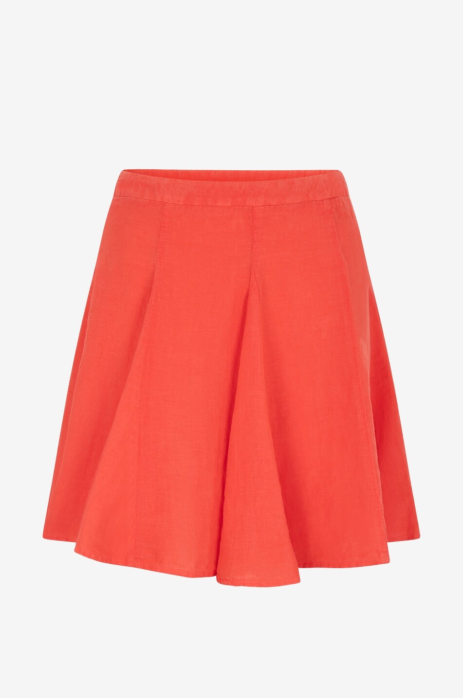 Flared linen short skirt
