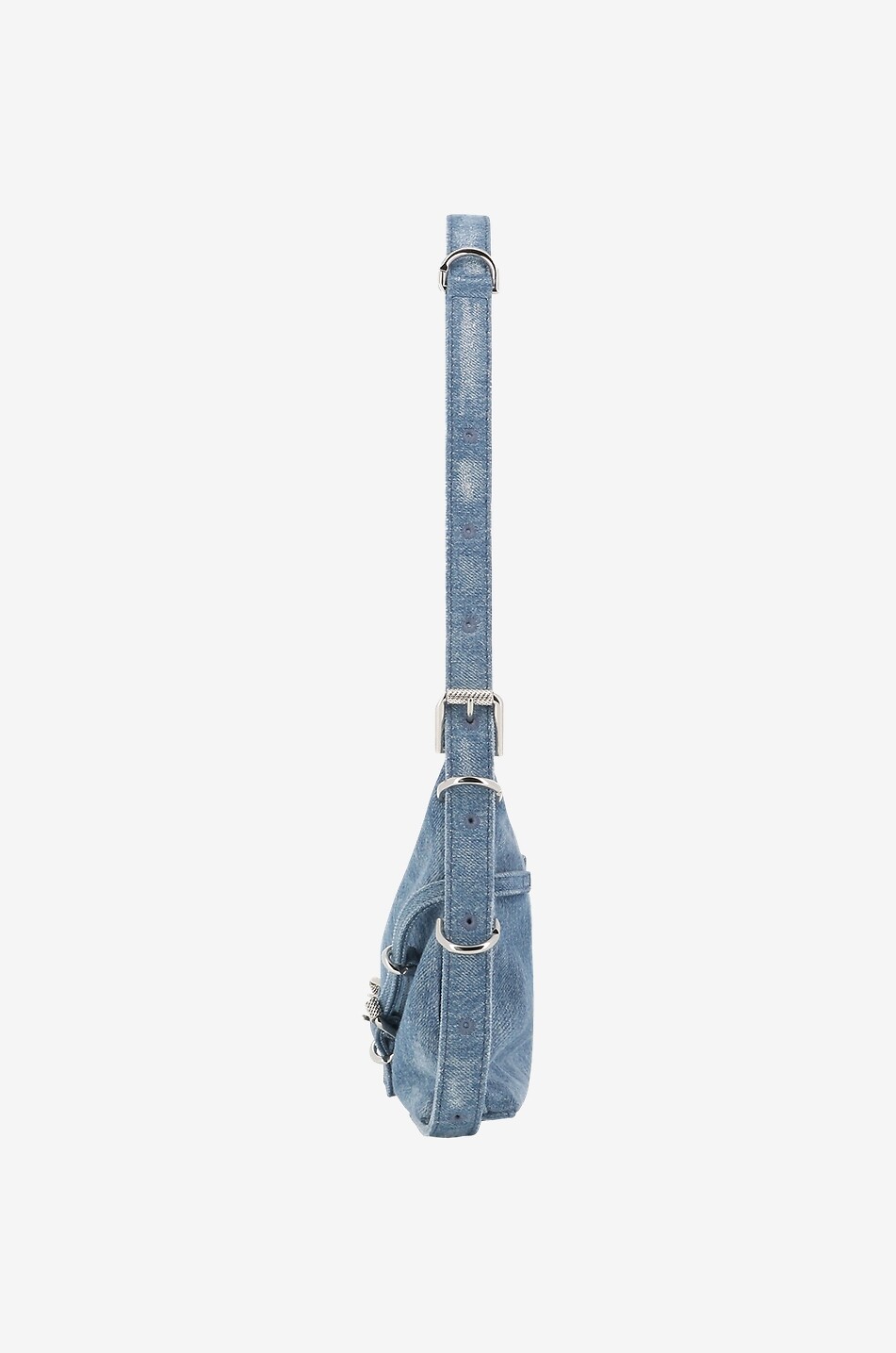 GIVENCHY Schultertasche aus Denim im Used-Look Voyou Mini Damen BLAU 4