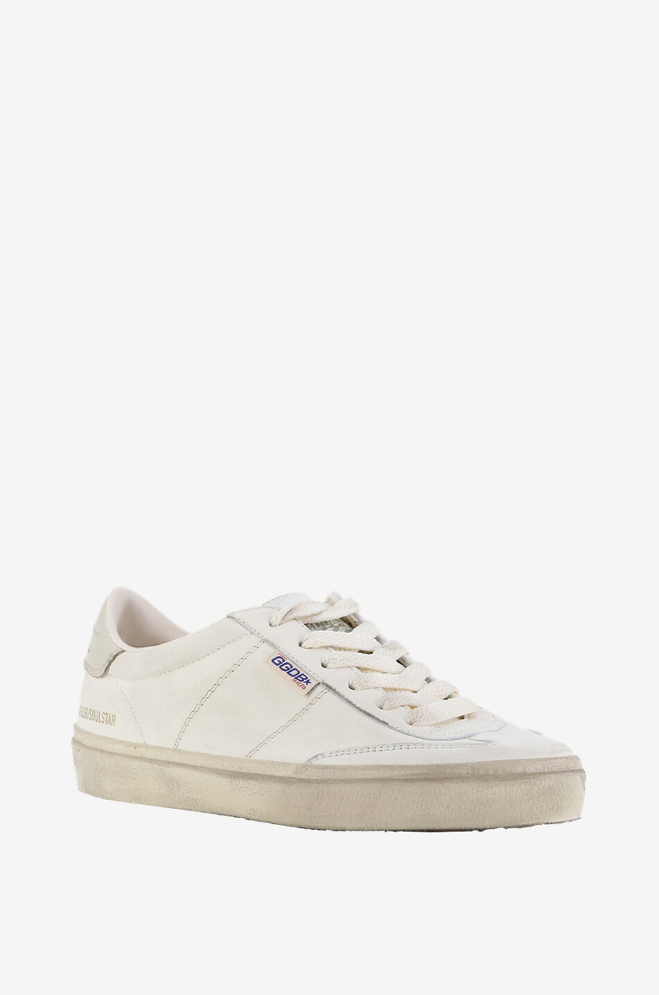 GOLDEN GOOSE Soul Star low-top distressed nappa leather sneakers with platinum detail Women WHITE 1