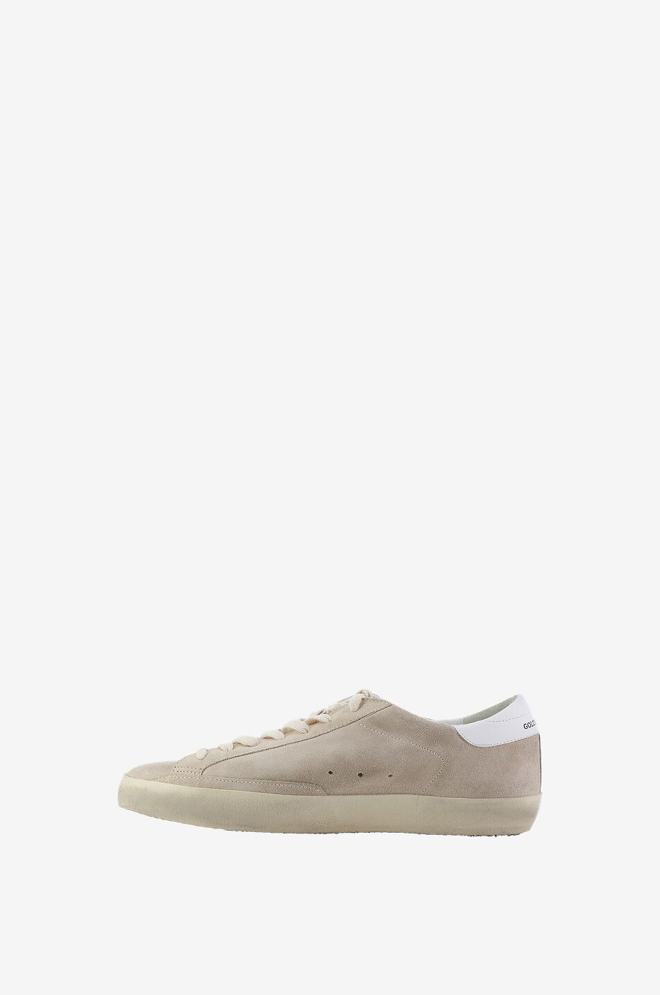 GOLDEN GOOSE Baskets en daim et cuir lisse éraflé Super-Star Classic Homme BLANC 3