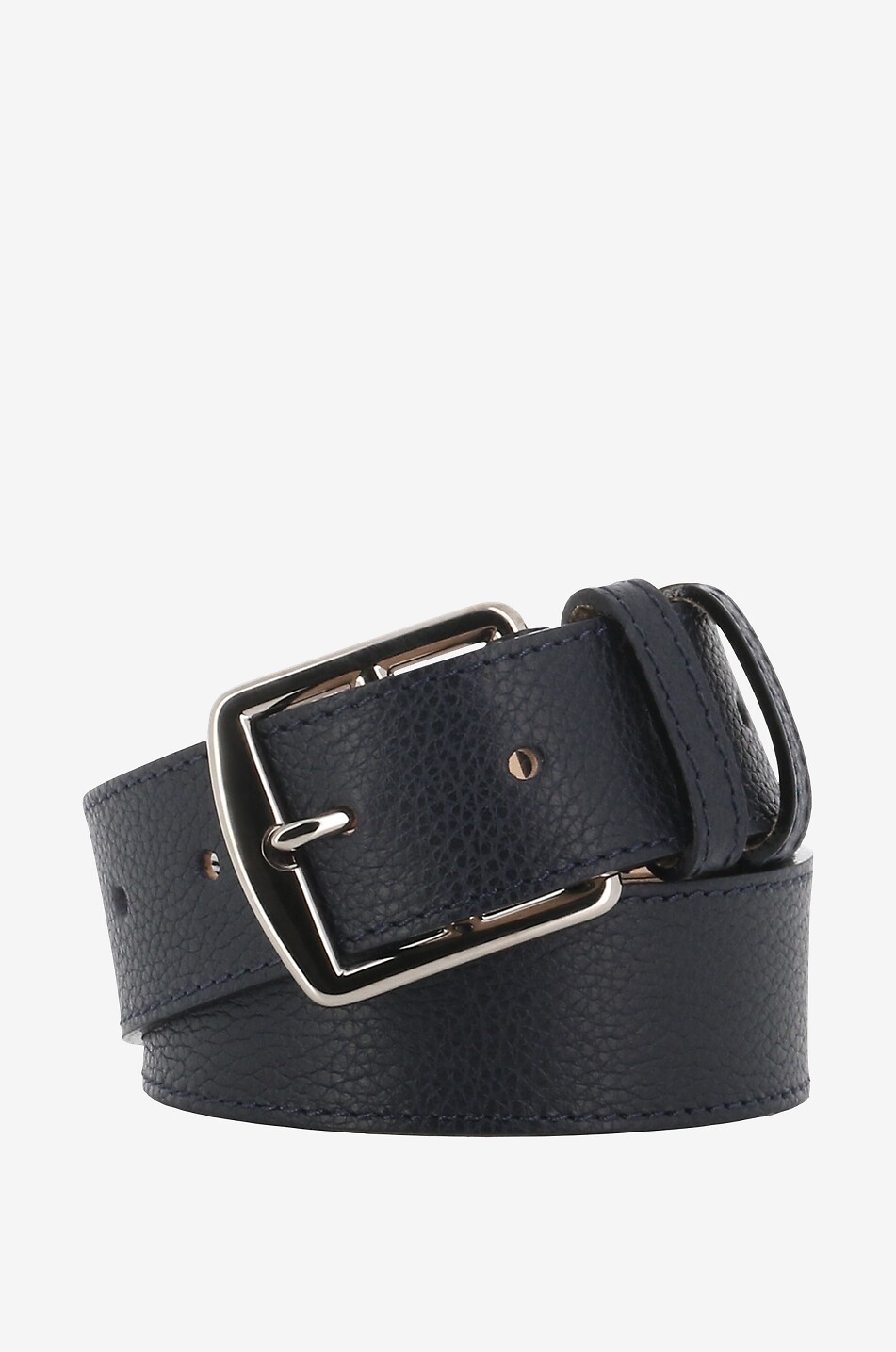 BERTHILLE Grained leather belt Women DARK BLUE 1