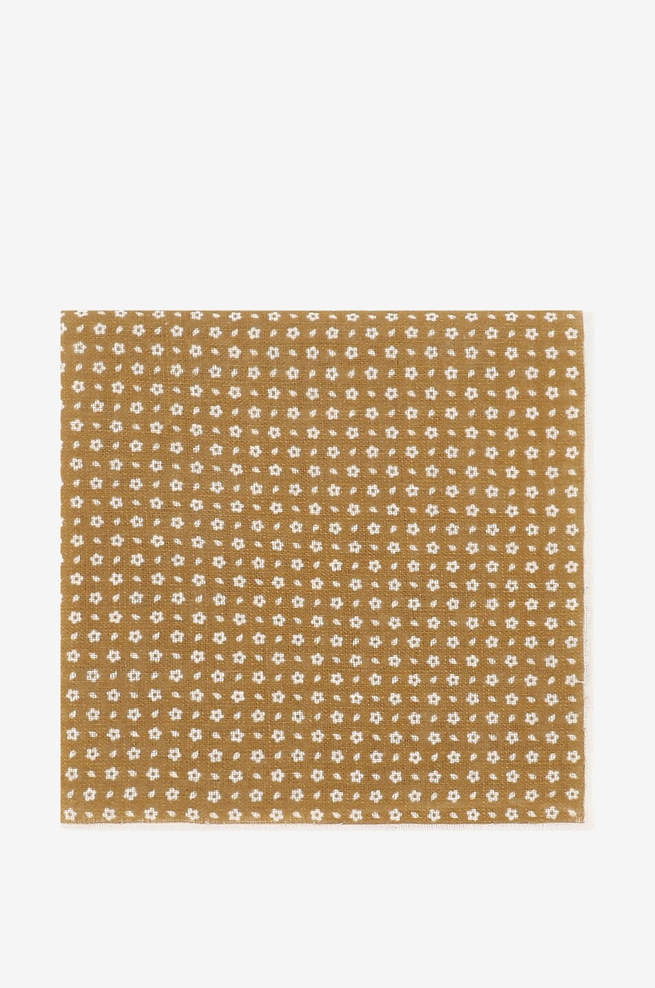 BIGI CRAVATTE Linen floral pocket square Men BROWN 1