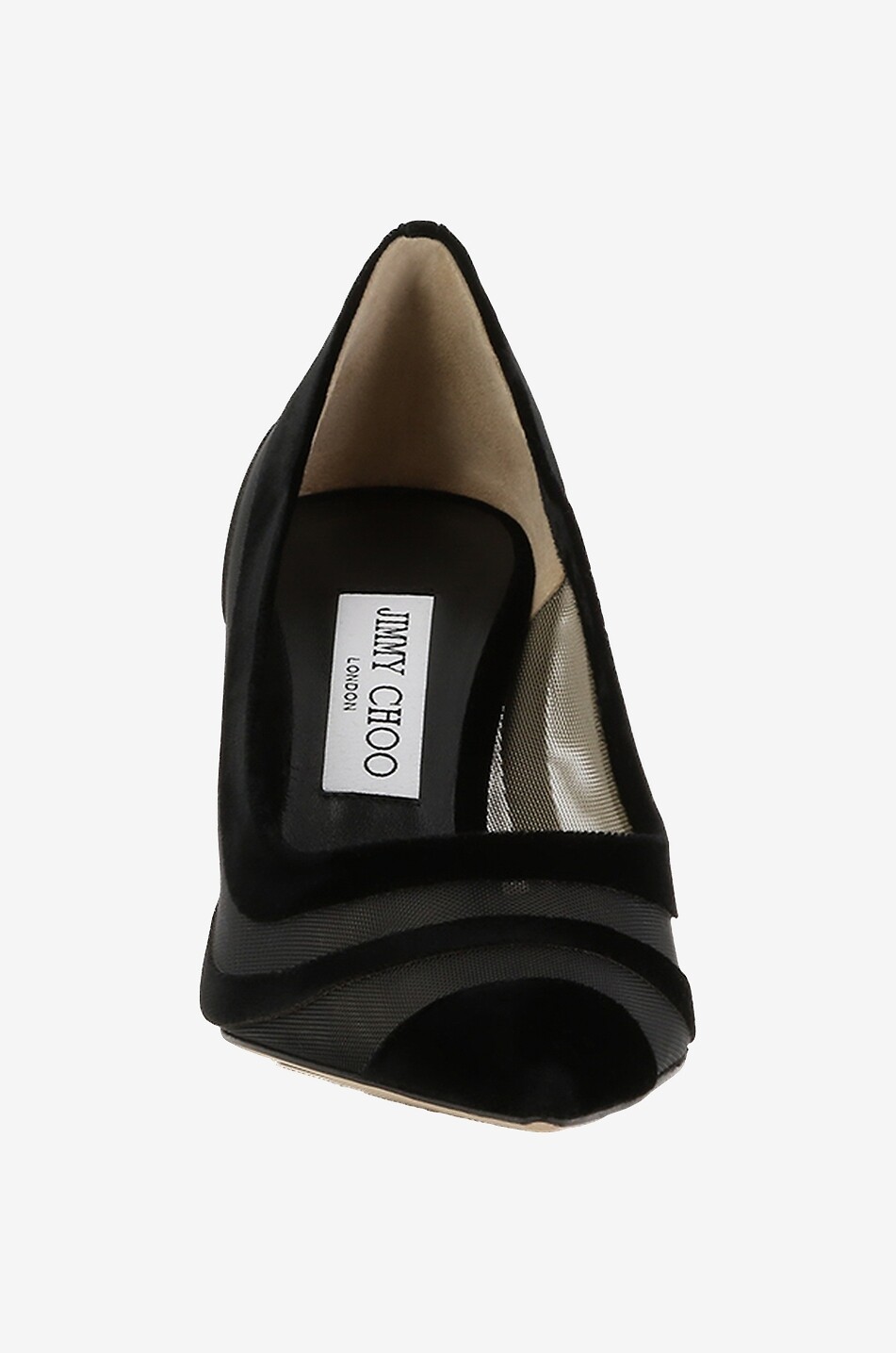 JIMMY CHOO Escarpins en mesh à rayures floquées Love 85 Femme NOIR 2