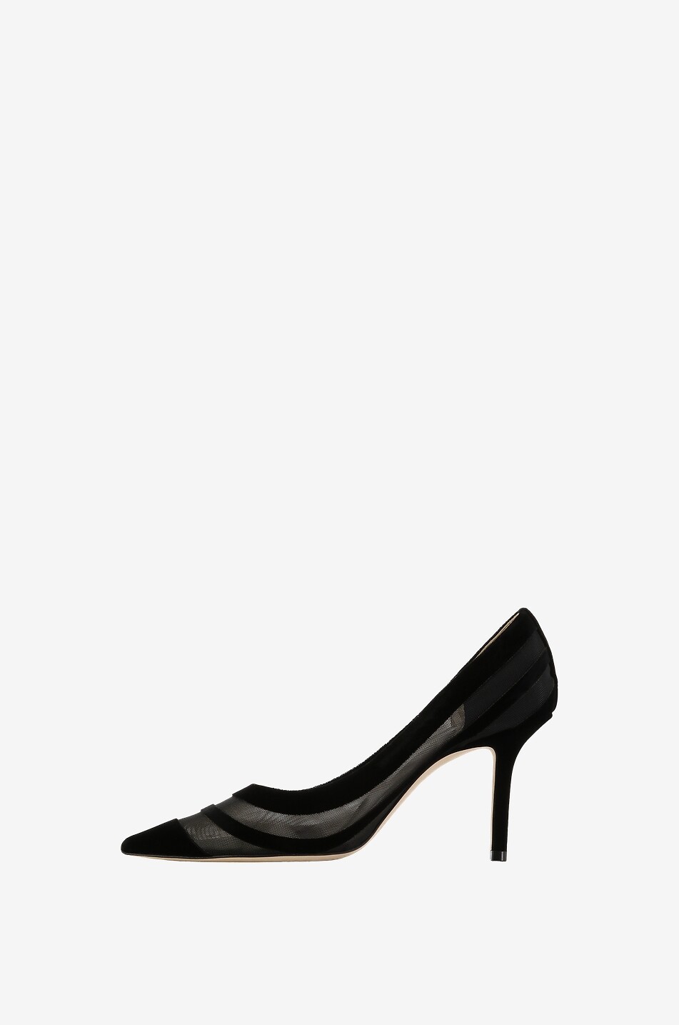 JIMMY CHOO Escarpins en mesh à rayures floquées Love 85 Femme NOIR 3