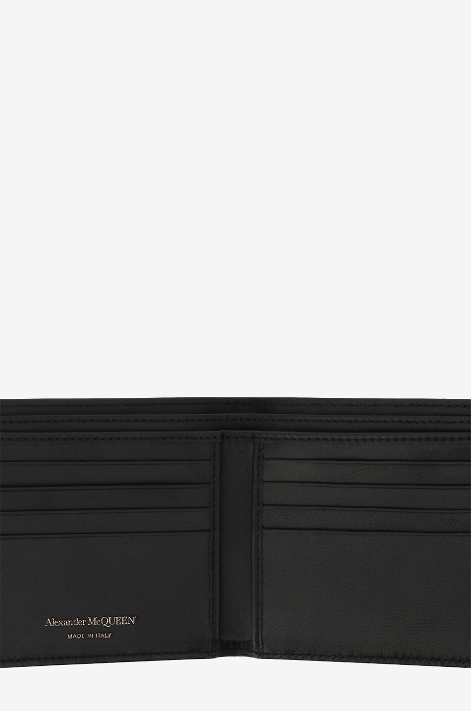 ALEXANDER McQUEEN Portefeuille en cuir imprmié Fold Homme NOIR 3