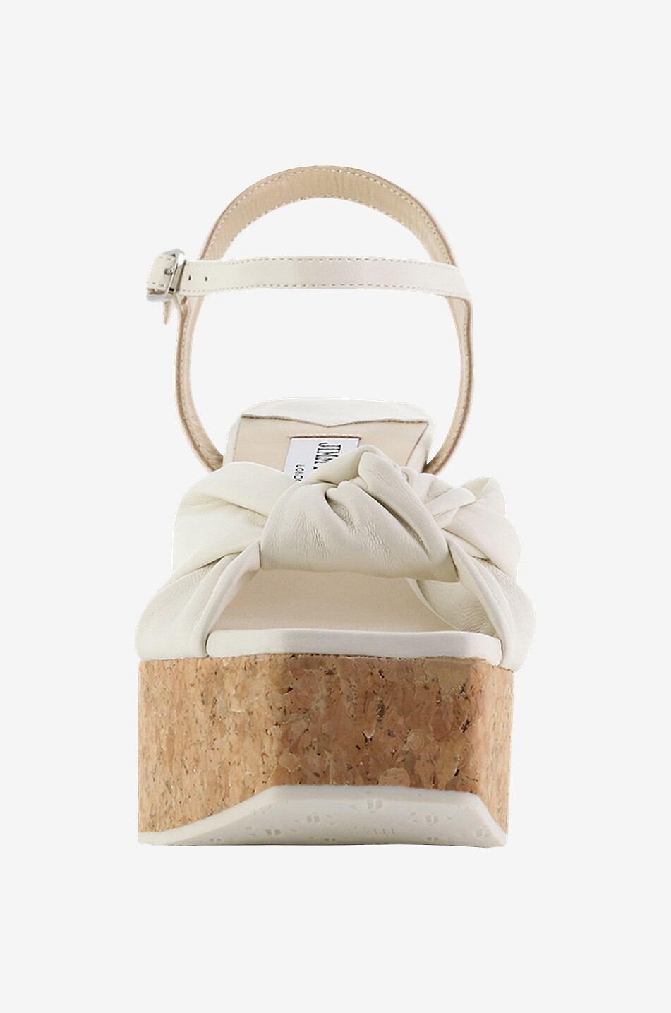 JIMMY CHOO Heloise Wedge 95 nappa leather platform sandals Women WHITE 2